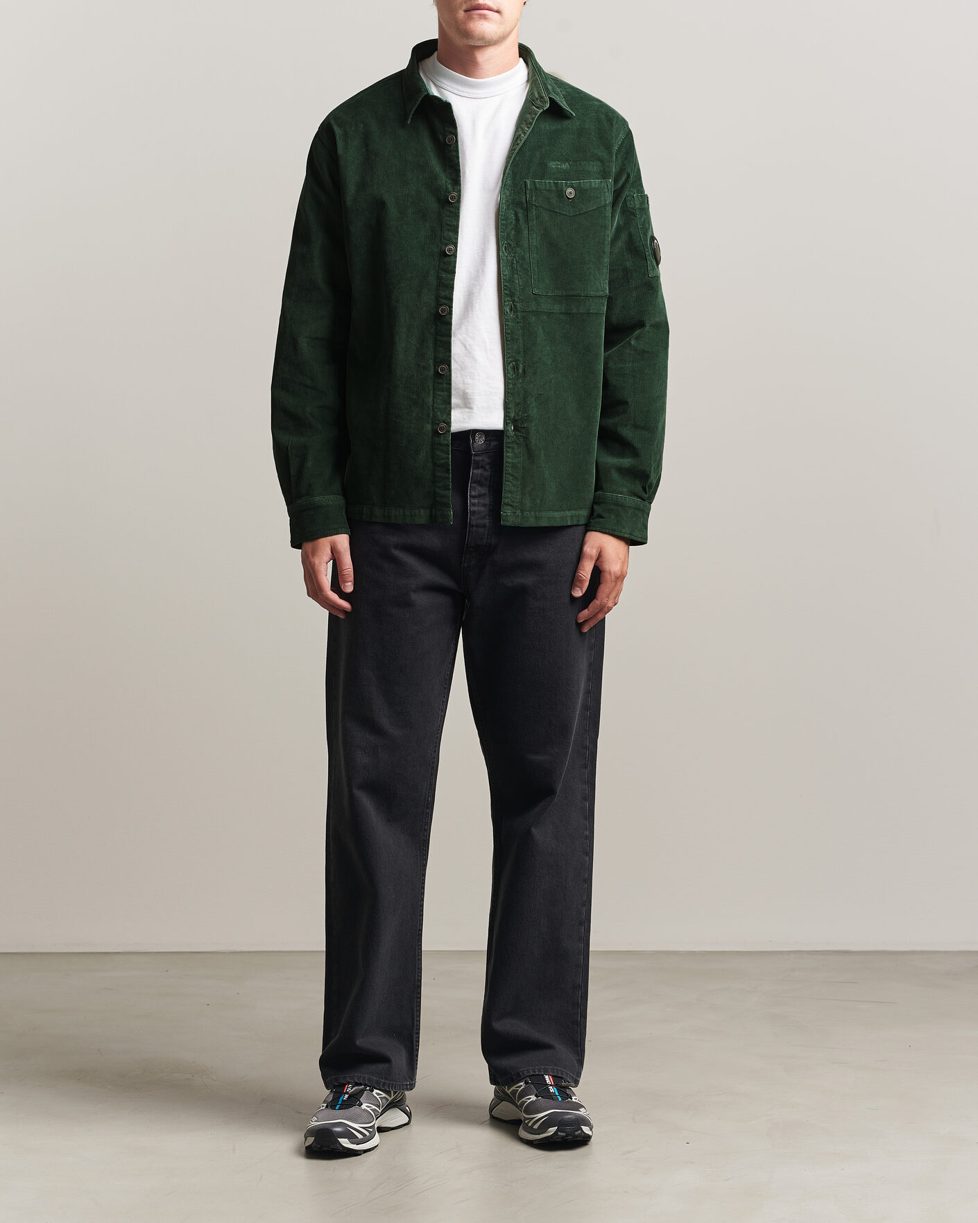 Mies | Kauluspaidat | C.P. Company | Corduroy Lens Overshirt Emerald Green