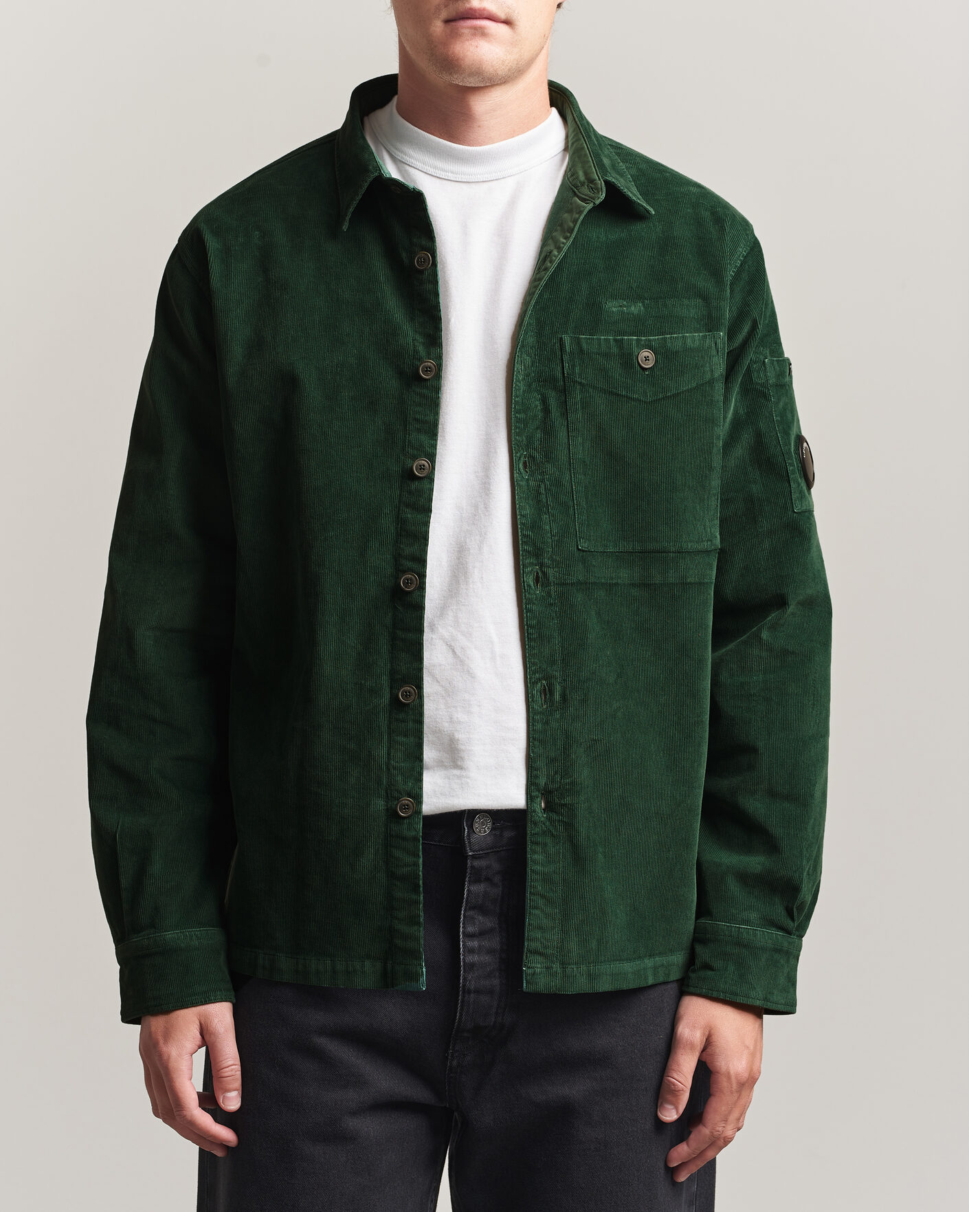 Mies | Kauluspaidat | C.P. Company | Corduroy Lens Overshirt Emerald Green
