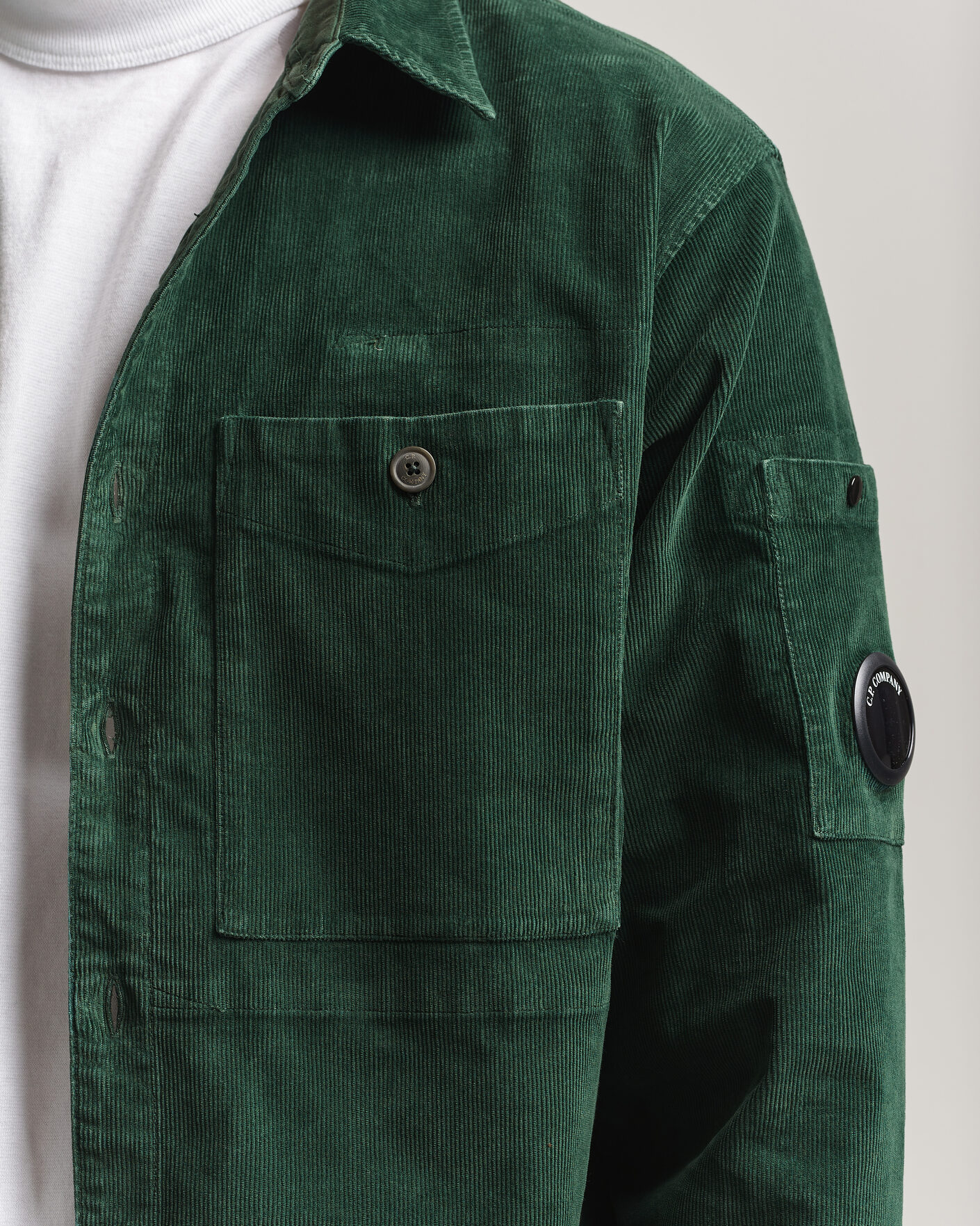 Mies | Kauluspaidat | C.P. Company | Corduroy Lens Overshirt Emerald Green
