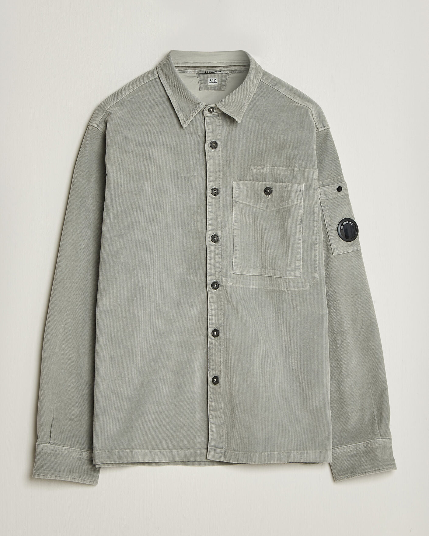 Mies | Kauluspaidat | C.P. Company | Corduroy Lens Overshirt Light Grey