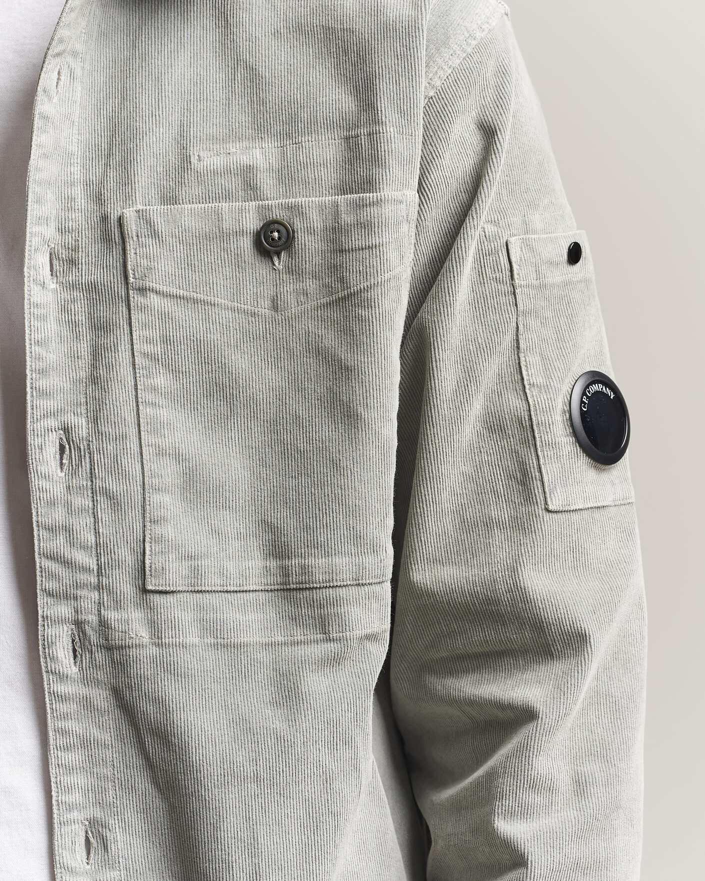 Mies | Kauluspaidat | C.P. Company | Corduroy Lens Overshirt Light Grey