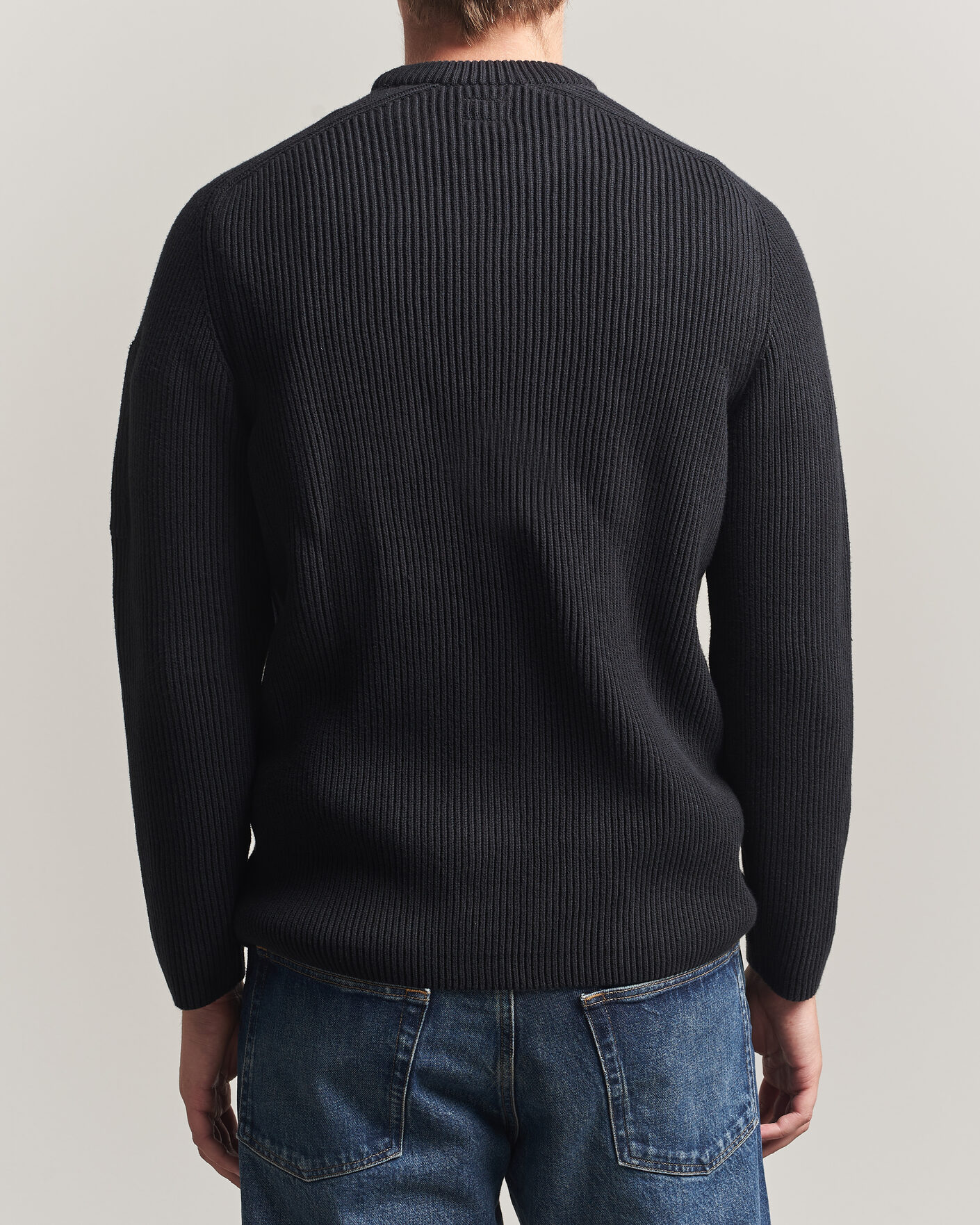 Mies | Puserot | C.P. Company | Full Rib Knitted Cotton Crew Neck Black
