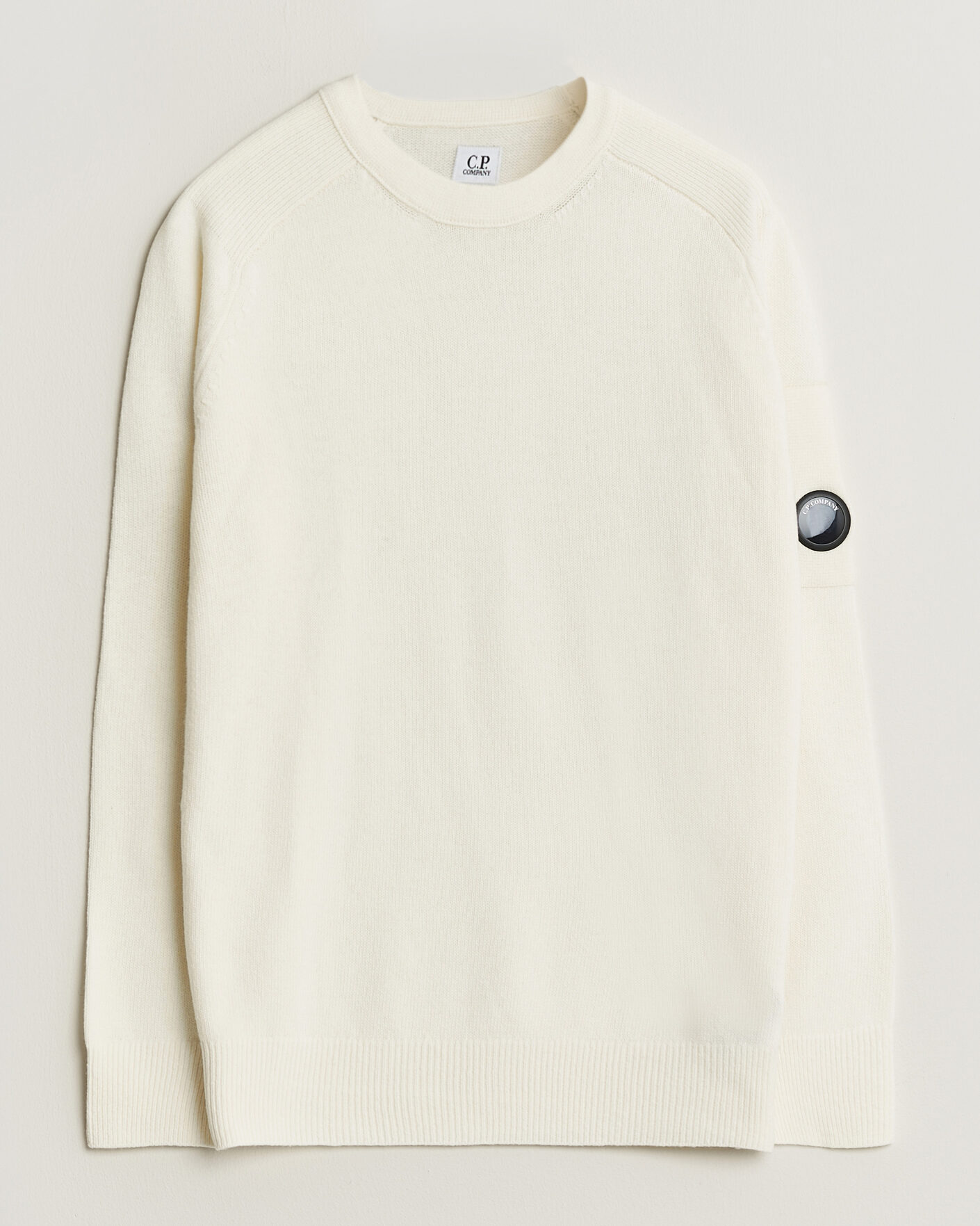 Mies | Puserot | C.P. Company | Knitted Lambswool Crew Neck White