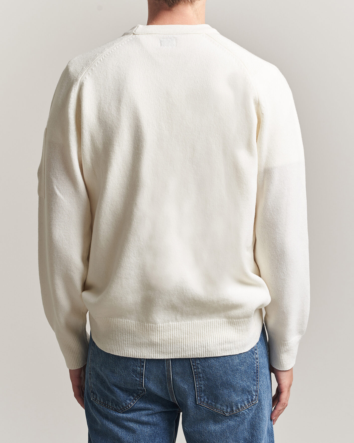 Mies | Puserot | C.P. Company | Knitted Lambswool Crew Neck White
