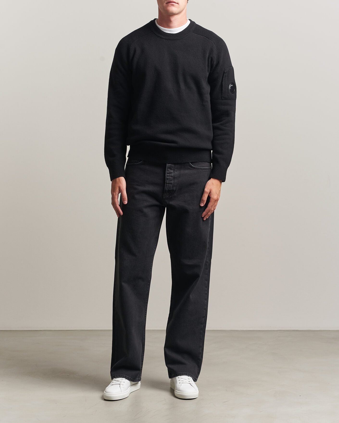 Mies | Puserot | C.P. Company | Knitted Lambswool Crew Neck Black