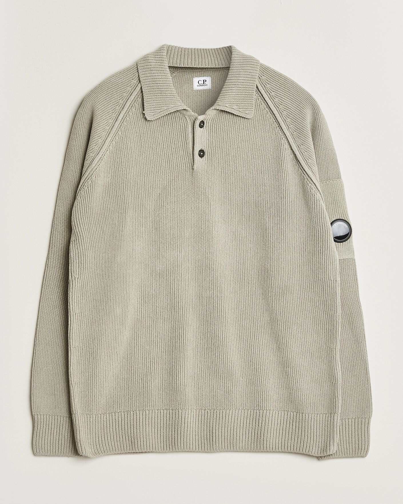 Mies | Puserot | C.P. Company | Cotton Chenille Polo Collar Light Grey