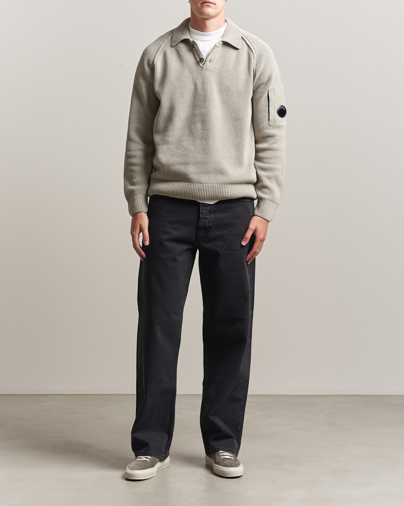 Mies | Puserot | C.P. Company | Cotton Chenille Polo Collar Light Grey