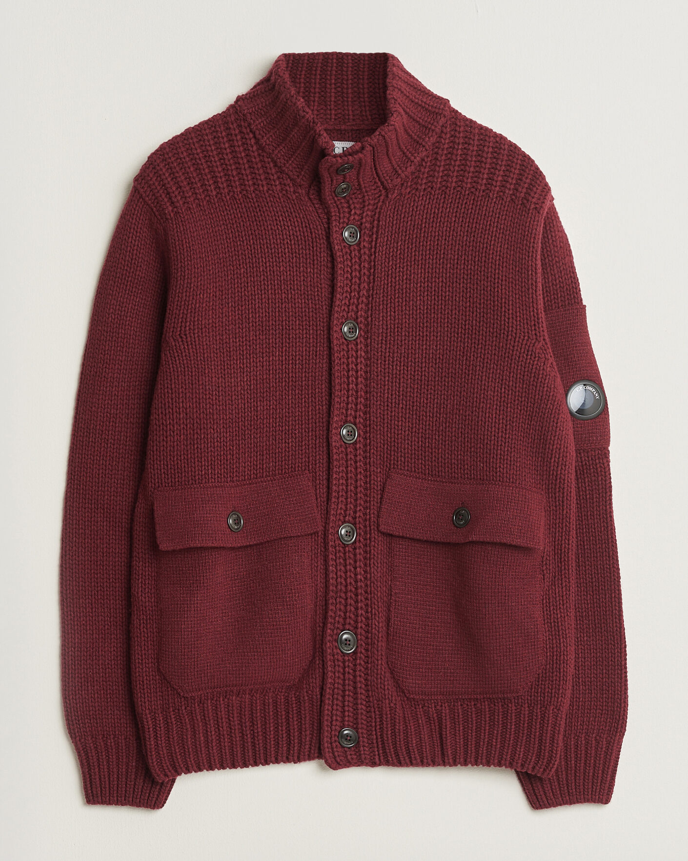 Mies | Puserot | C.P. Company | Heavy Lambswool Cardigan Burgundy
