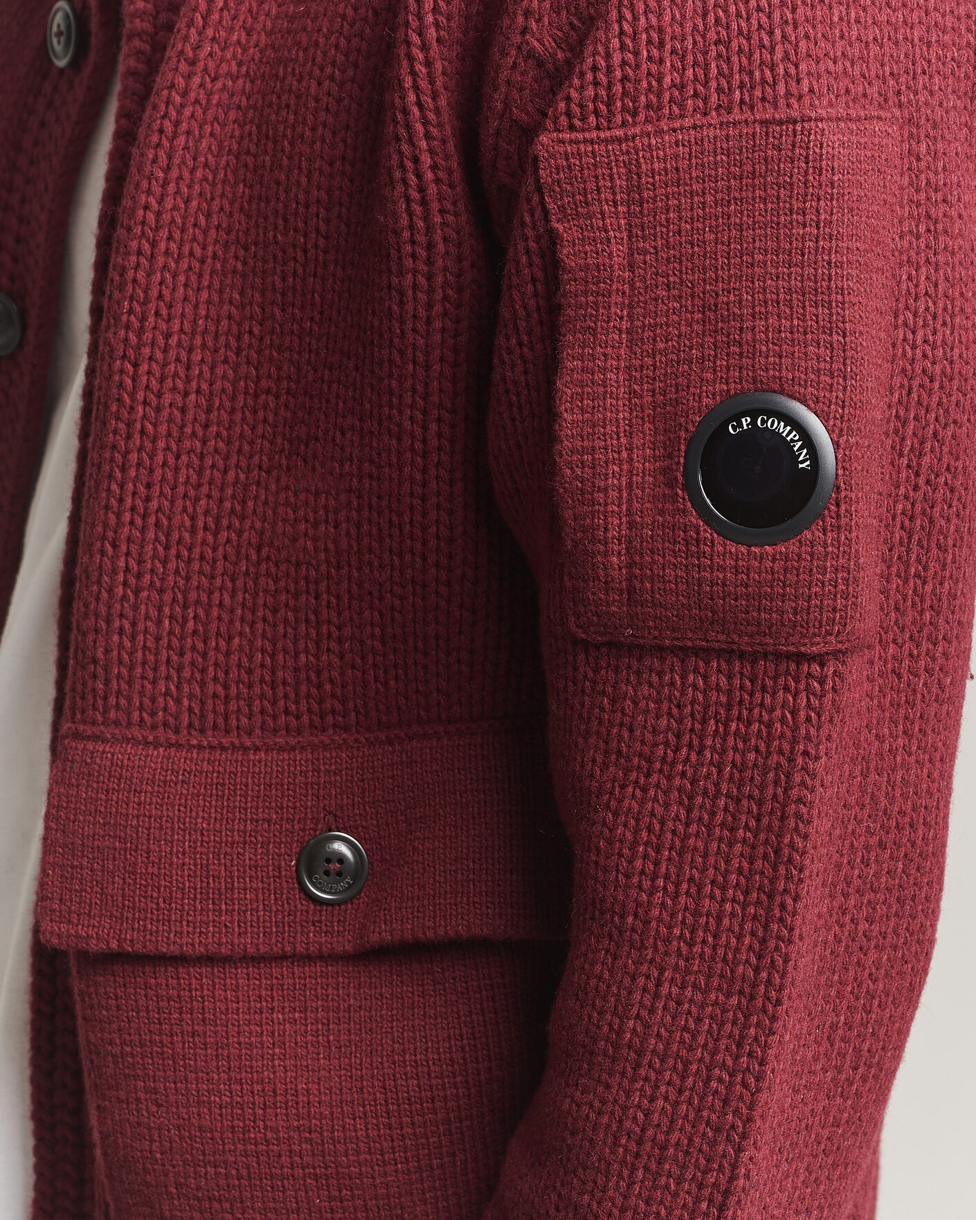 Mies | Puserot | C.P. Company | Heavy Lambswool Cardigan Burgundy