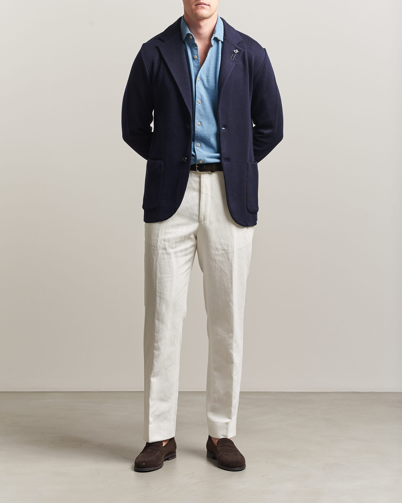 Mies | Pikkutakit | Lardini | Knitted Wool Blazer Navy