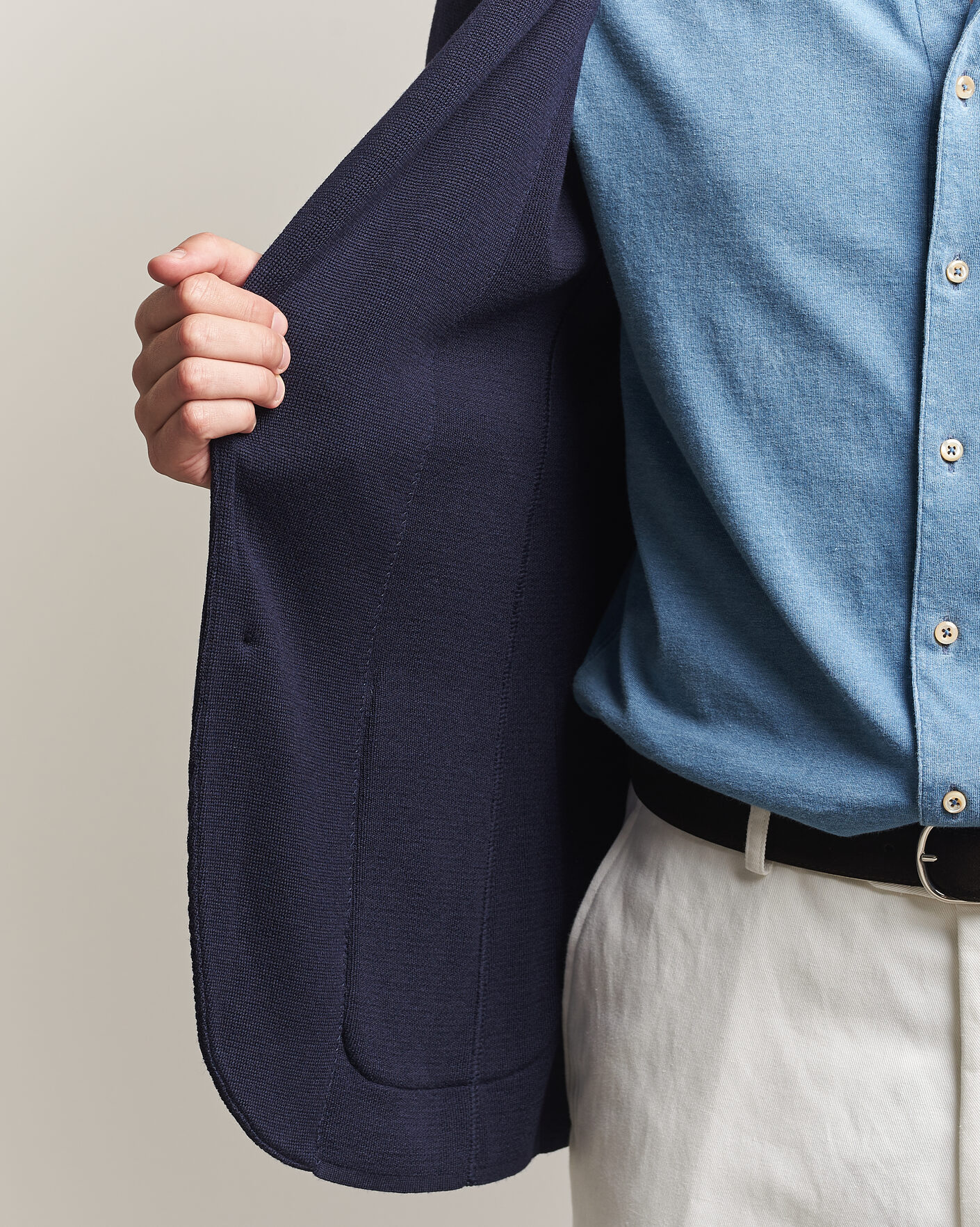Mies | Pikkutakit | Lardini | Knitted Wool Blazer Navy