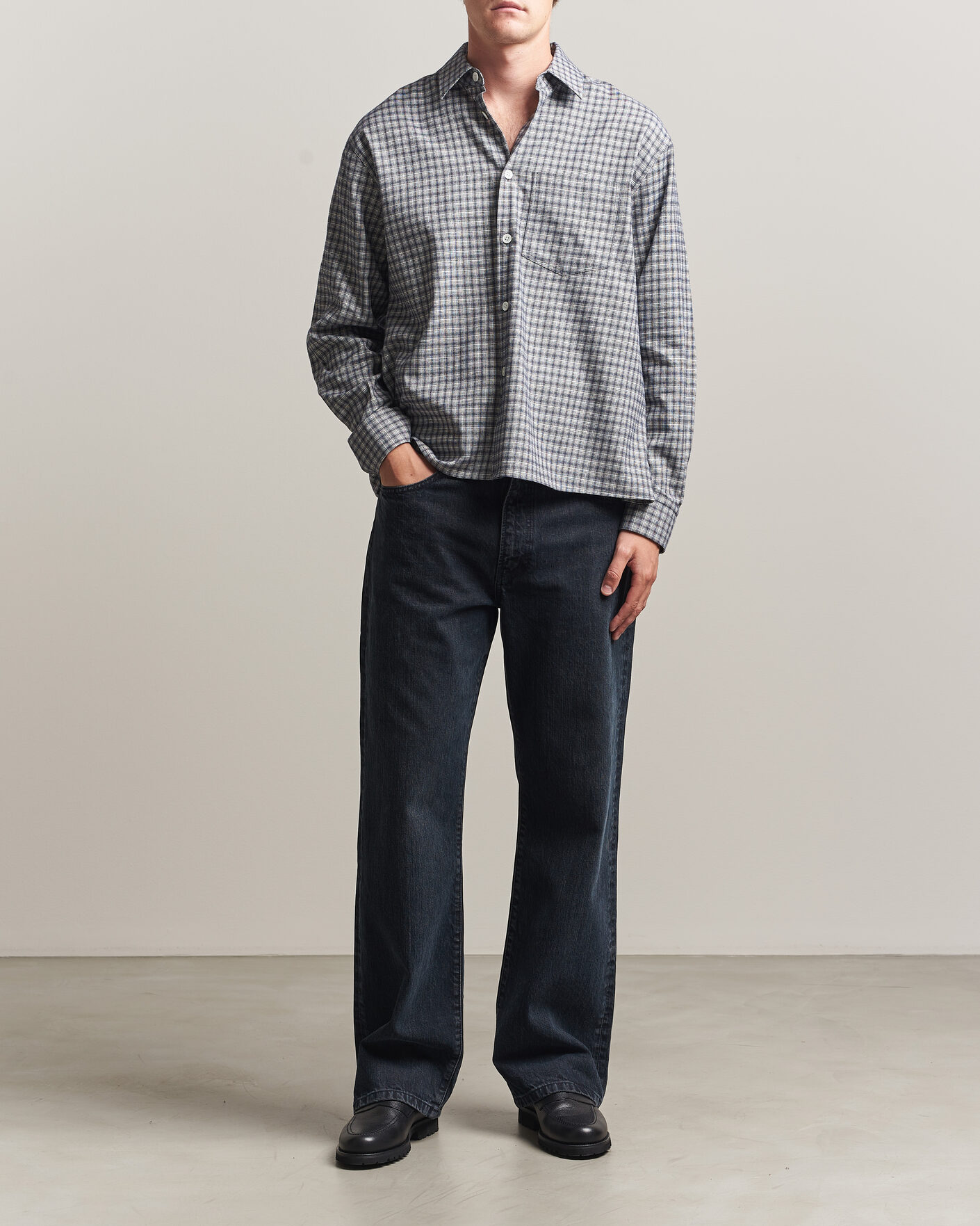 Mies | Kauluspaidat | Jeanerica | Juan Checked Flannel Shirt Blue