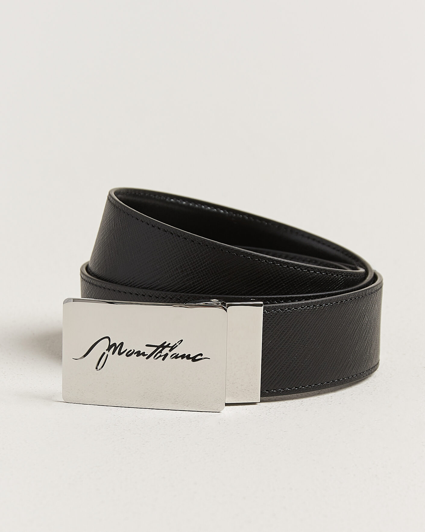 Miehet | Uutuudet | Montblanc | 35mm Reversible Sartorial/Calf Logo Belt Black