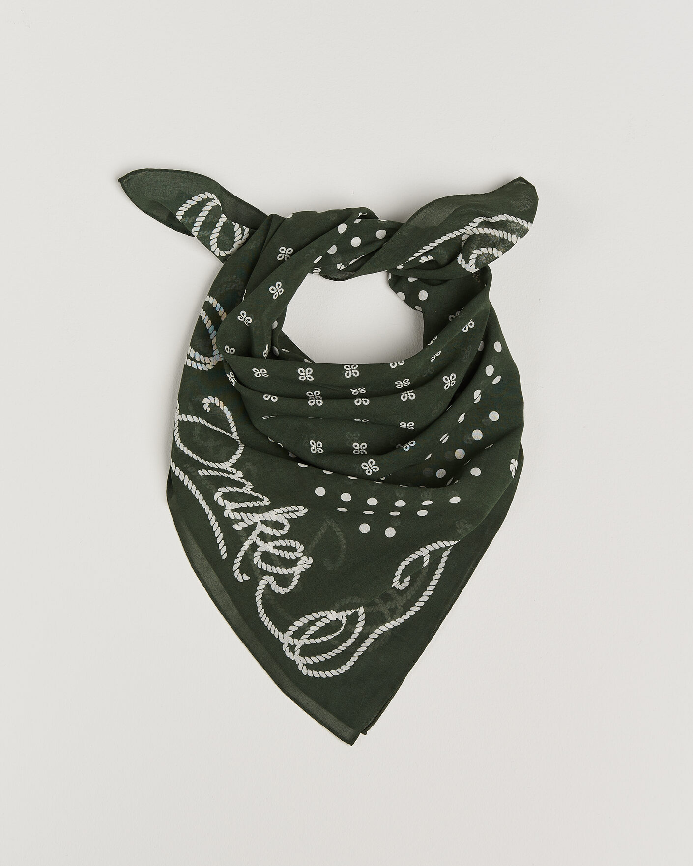 Mies | Huivit | Drake's | Rope Border Cotton Bandana Green