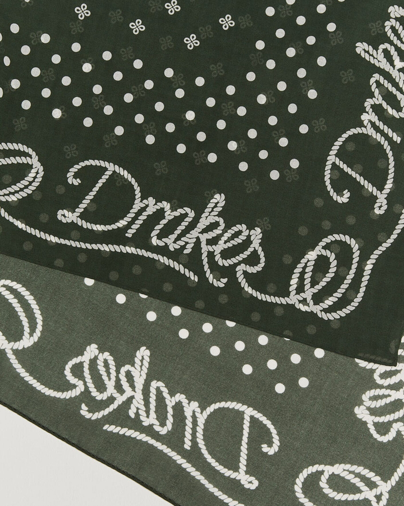Mies | Huivit | Drake's | Rope Border Cotton Bandana Green