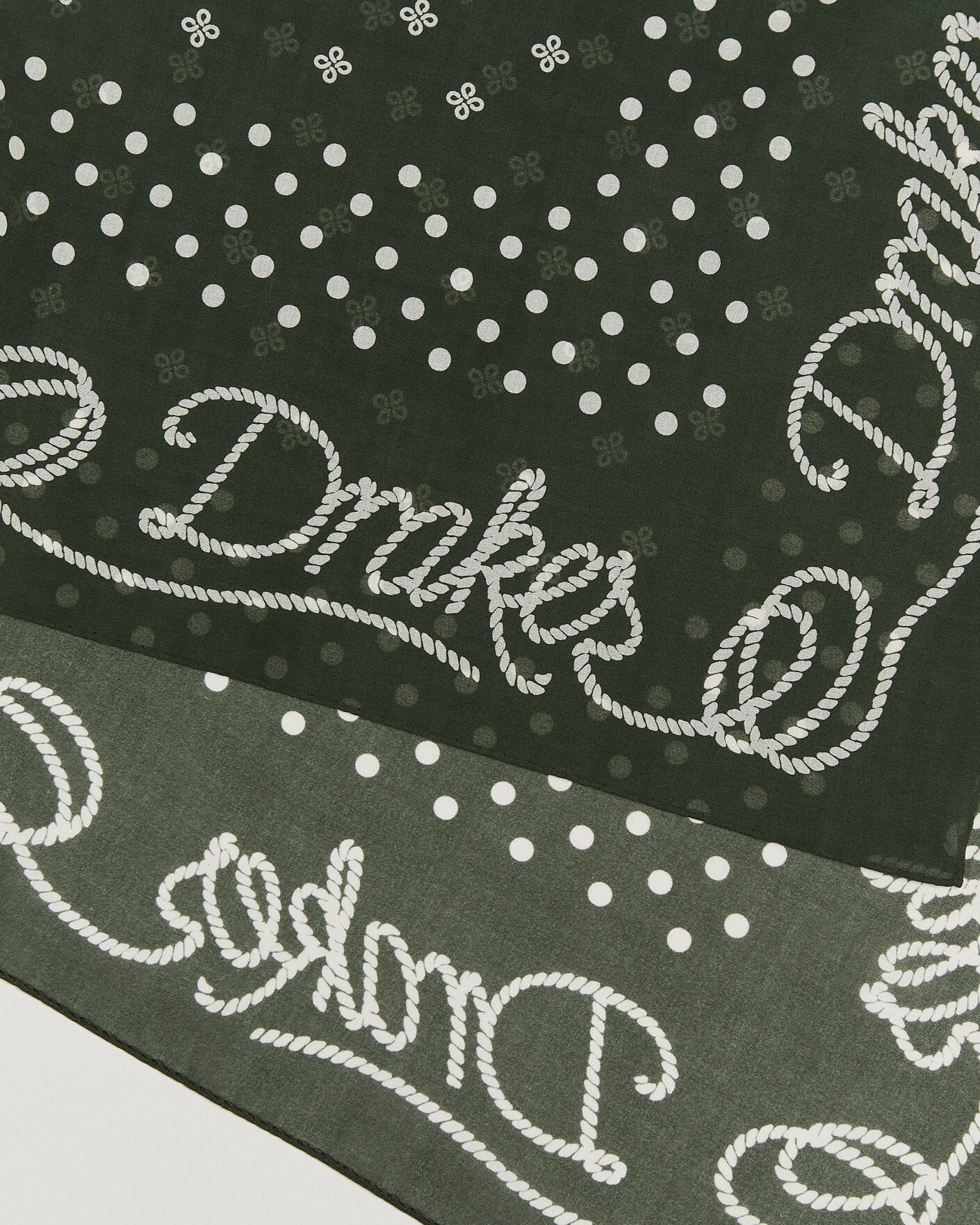 Mies | Huivit | Drake's | Rope Border Cotton Bandana Green