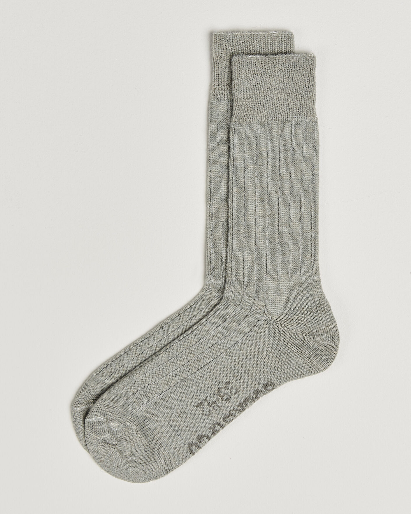 Mies | Alusvaatteet | Alpacasocks & Co | 2-Pack Ribbed Alpacka Wool Socks Light Grey