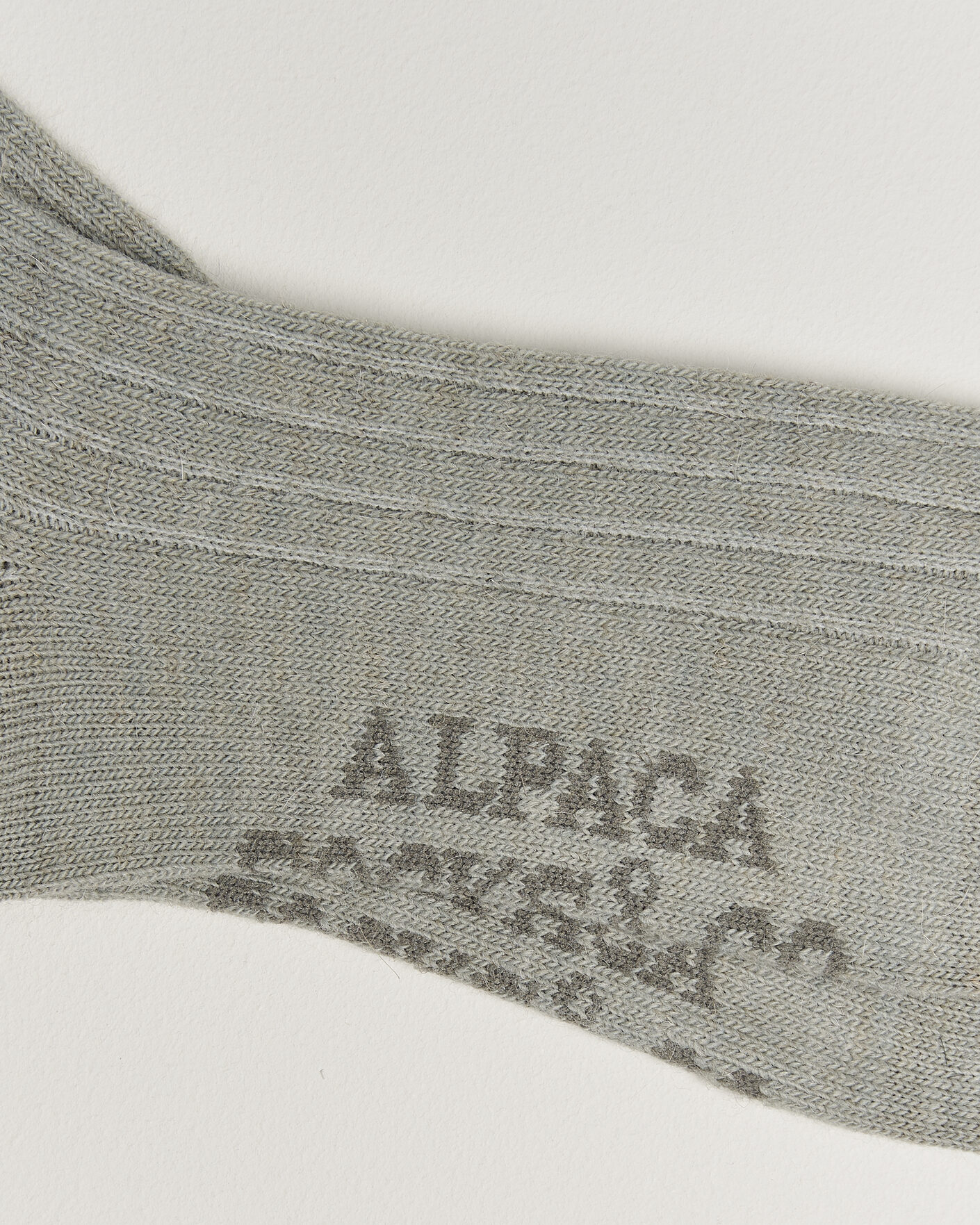 Mies | Alusvaatteet | Alpacasocks & Co | 2-Pack Ribbed Alpacka Wool Socks Light Grey