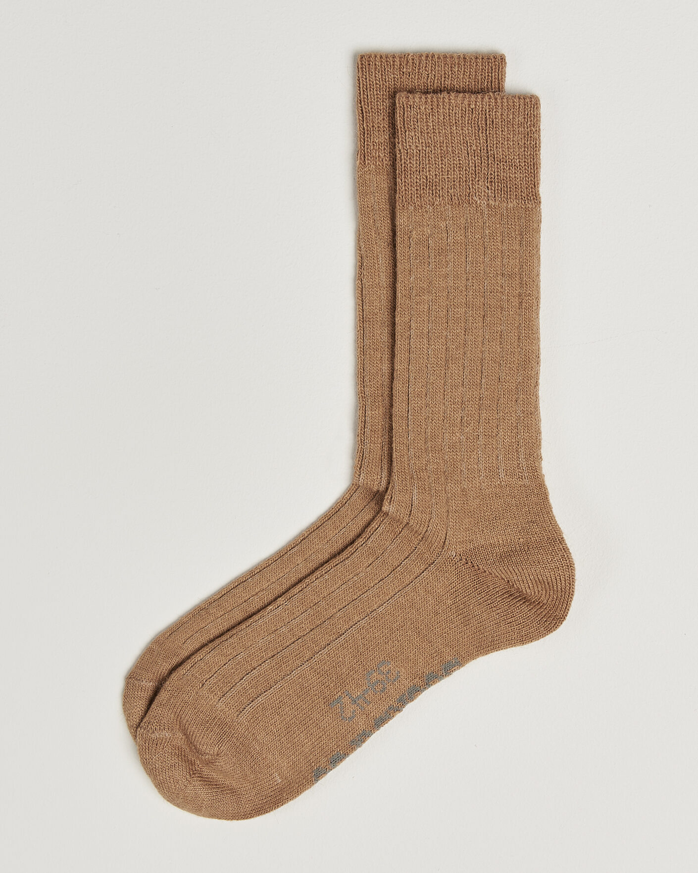 Mies | Alusvaatteet | Alpacasocks & Co | 2-Pack Ribbed Alpacka Wool Socks Light Brown