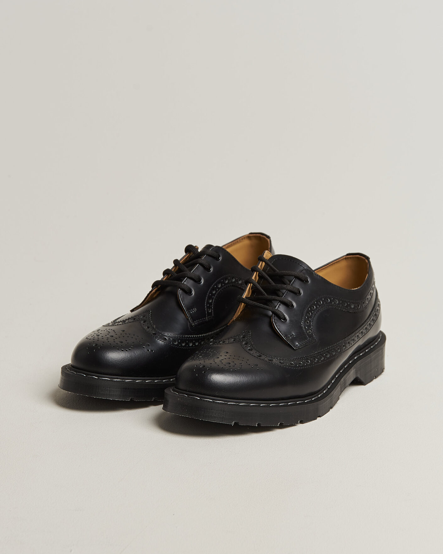 Mies | Brogue-kengät | Solovair | American Brogue Shoe Black Shine