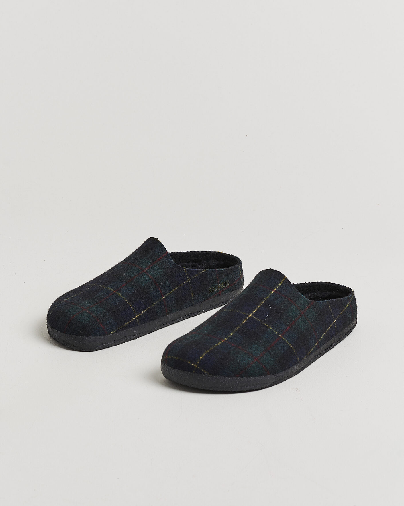 Mies | Sandaalit ja tohvelit | BIRKENSTOCK | Amsterdam Wrapped Dip Shearling Green Navy Plaid