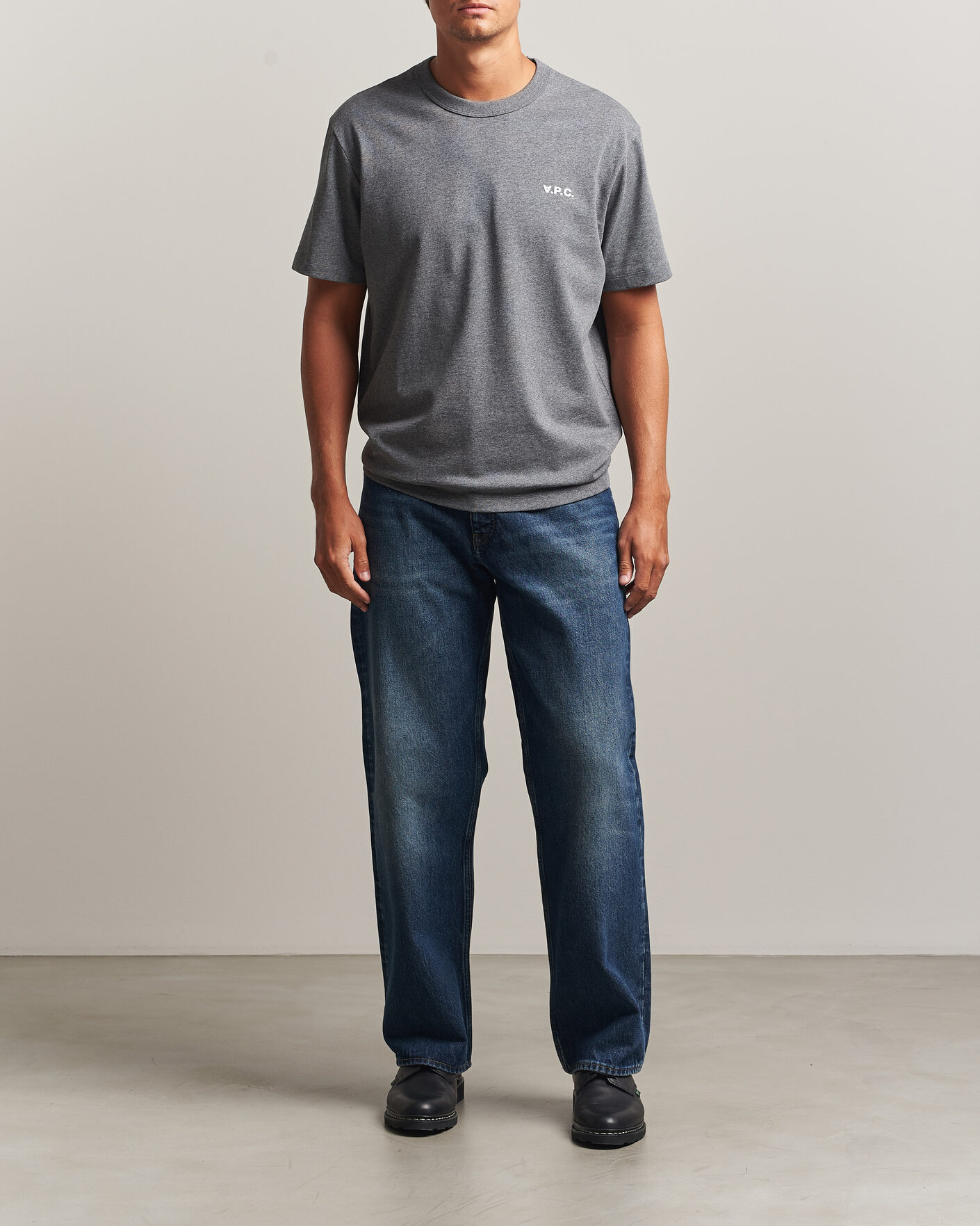 Mies | T-paidat | A.P.C. | Boxy Fit Petit VPC T-Shirt Heathered Anthracite