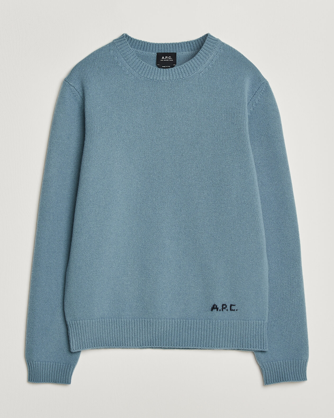 Mies | Puserot | A.P.C. | Edmond Wool Knitted Sweater Light Blue Melange