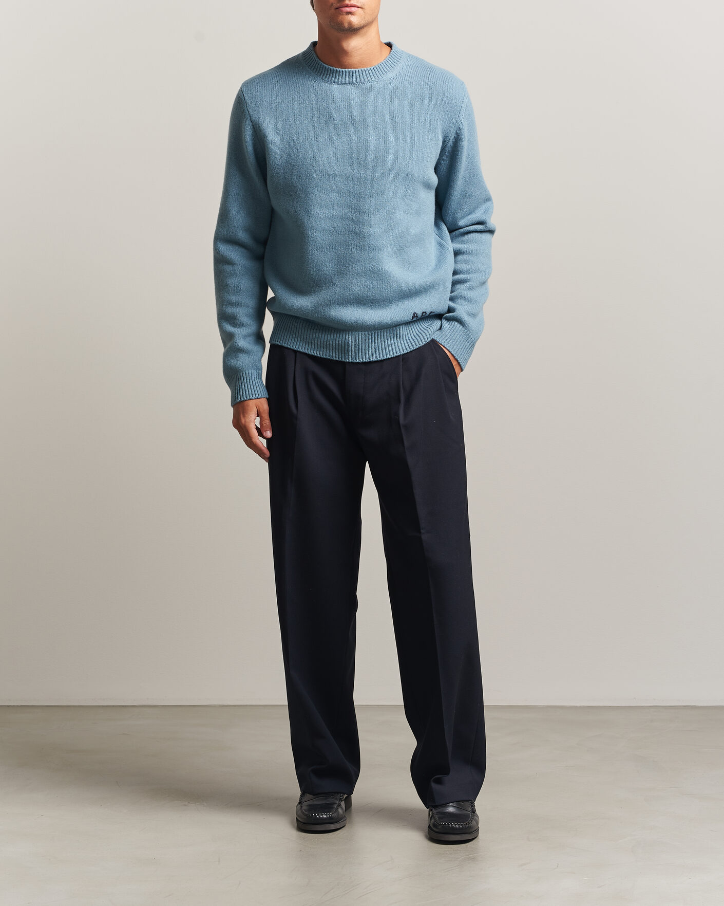 Mies | Puserot | A.P.C. | Edmond Wool Knitted Sweater Light Blue Melange