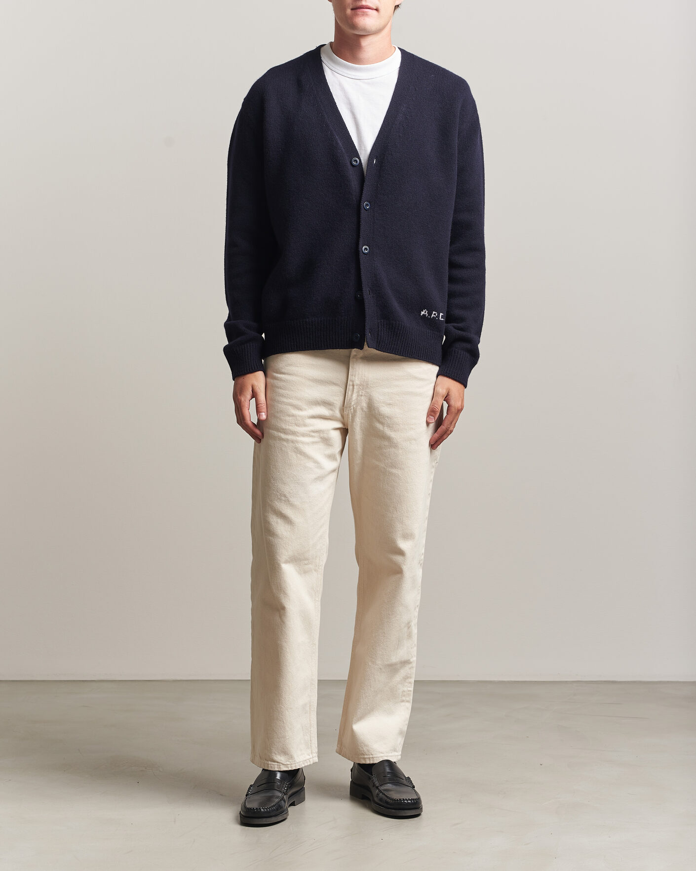 Mies | Puserot | A.P.C. | Kevin Wool Knitted Cardigan Dark Navy