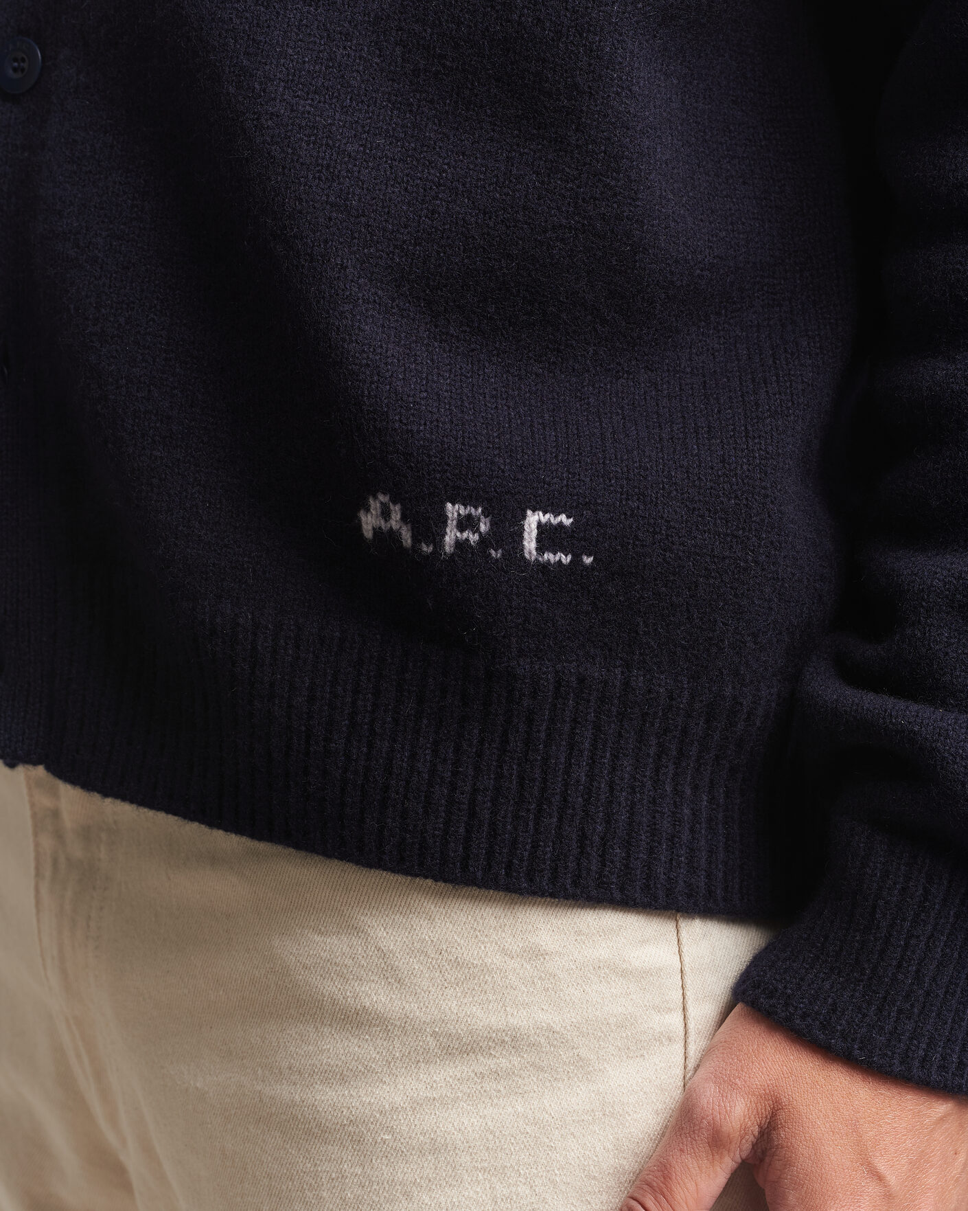 Mies | Puserot | A.P.C. | Kevin Wool Knitted Cardigan Dark Navy