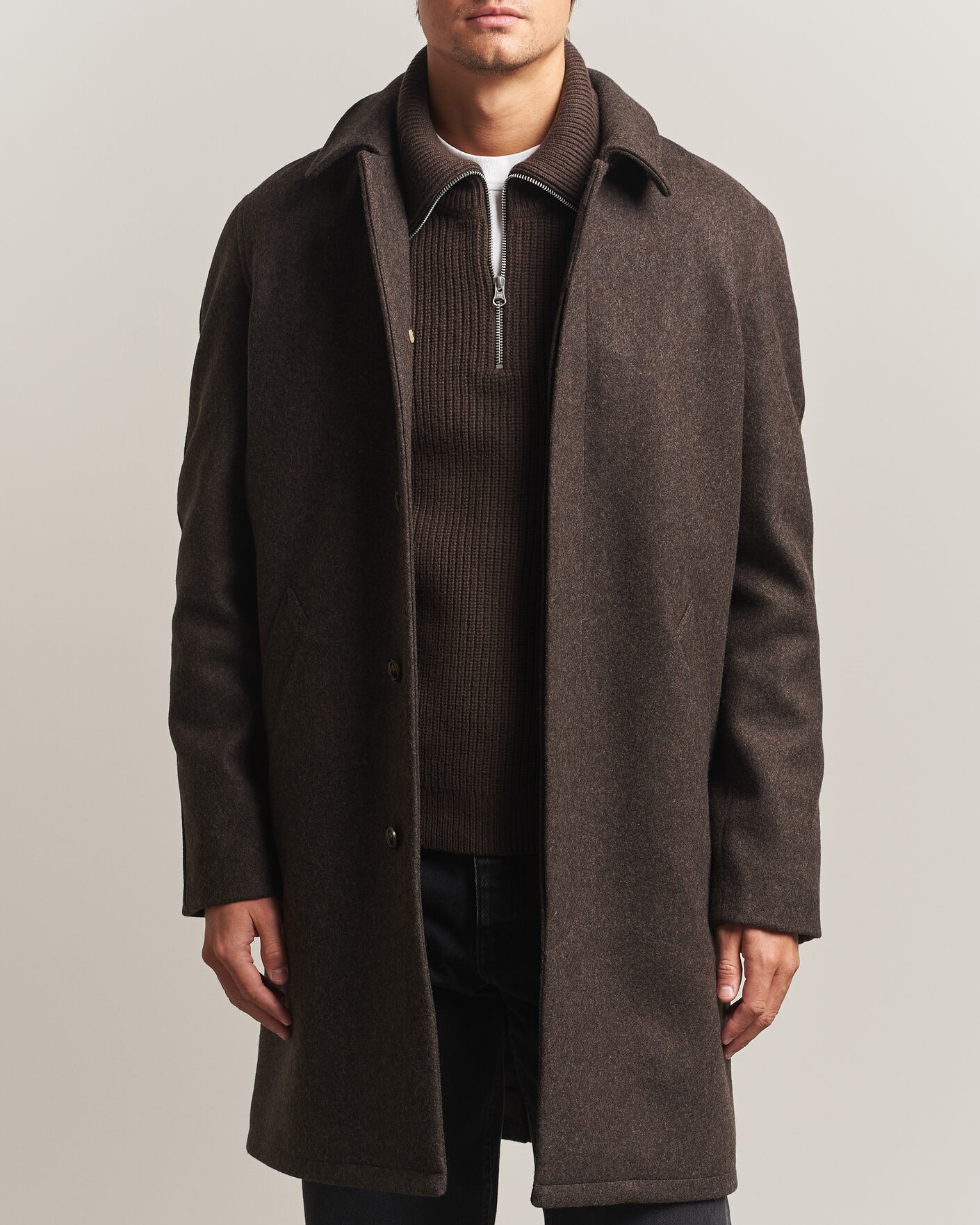 Mies | Takit | A.P.C. | Auster Wool Coat Maroon Melange