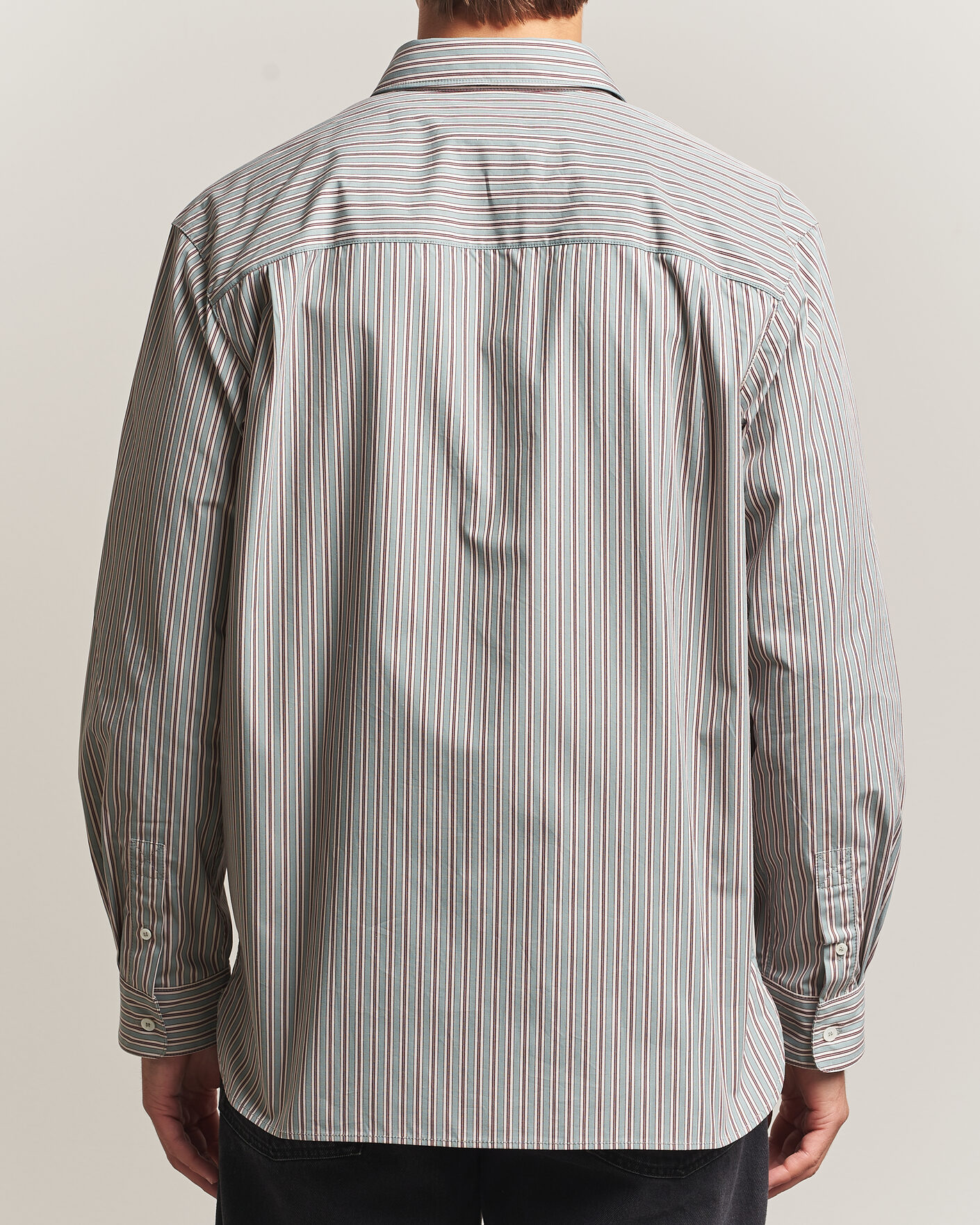 Mies | Kauluspaidat | A.P.C. | Malo Cotton Striped Shirt Almond Green