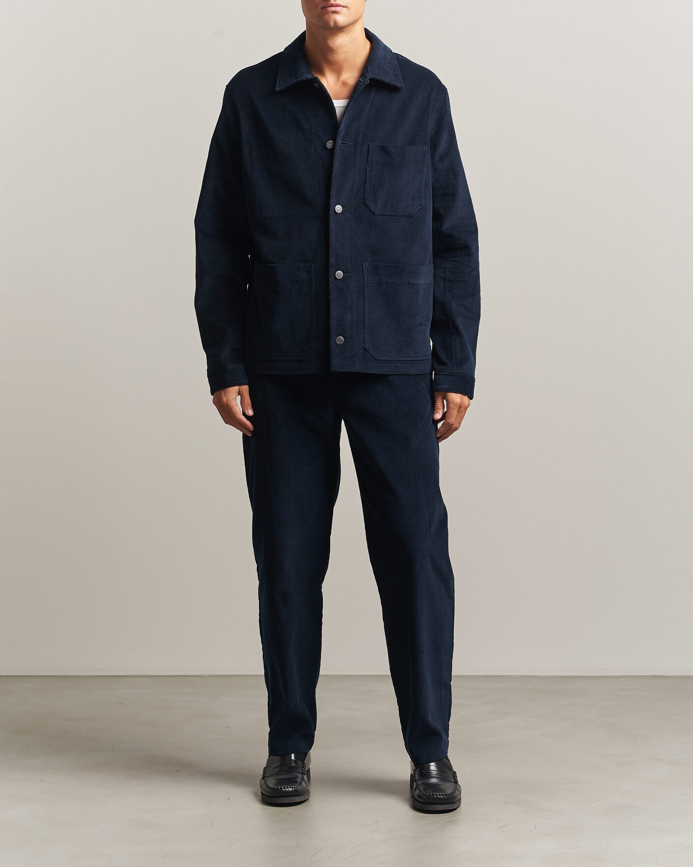 Mies | Housut | A.P.C. | Lawrence Corduroy Trousers Dark Navy