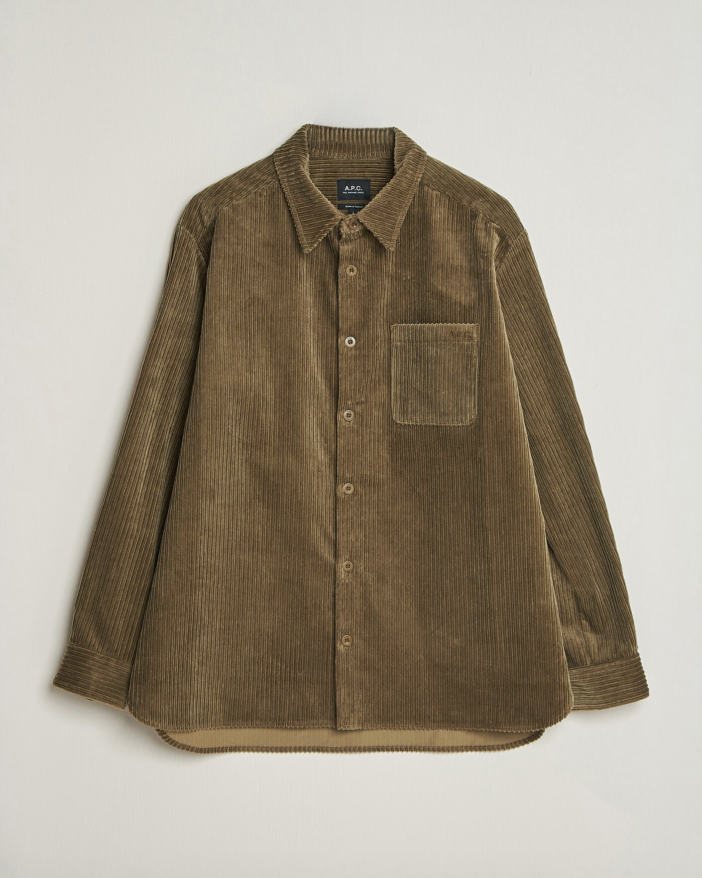 Mies | Kauluspaidat | A.P.C. | Mateo Corduroy Overshirt Taupe