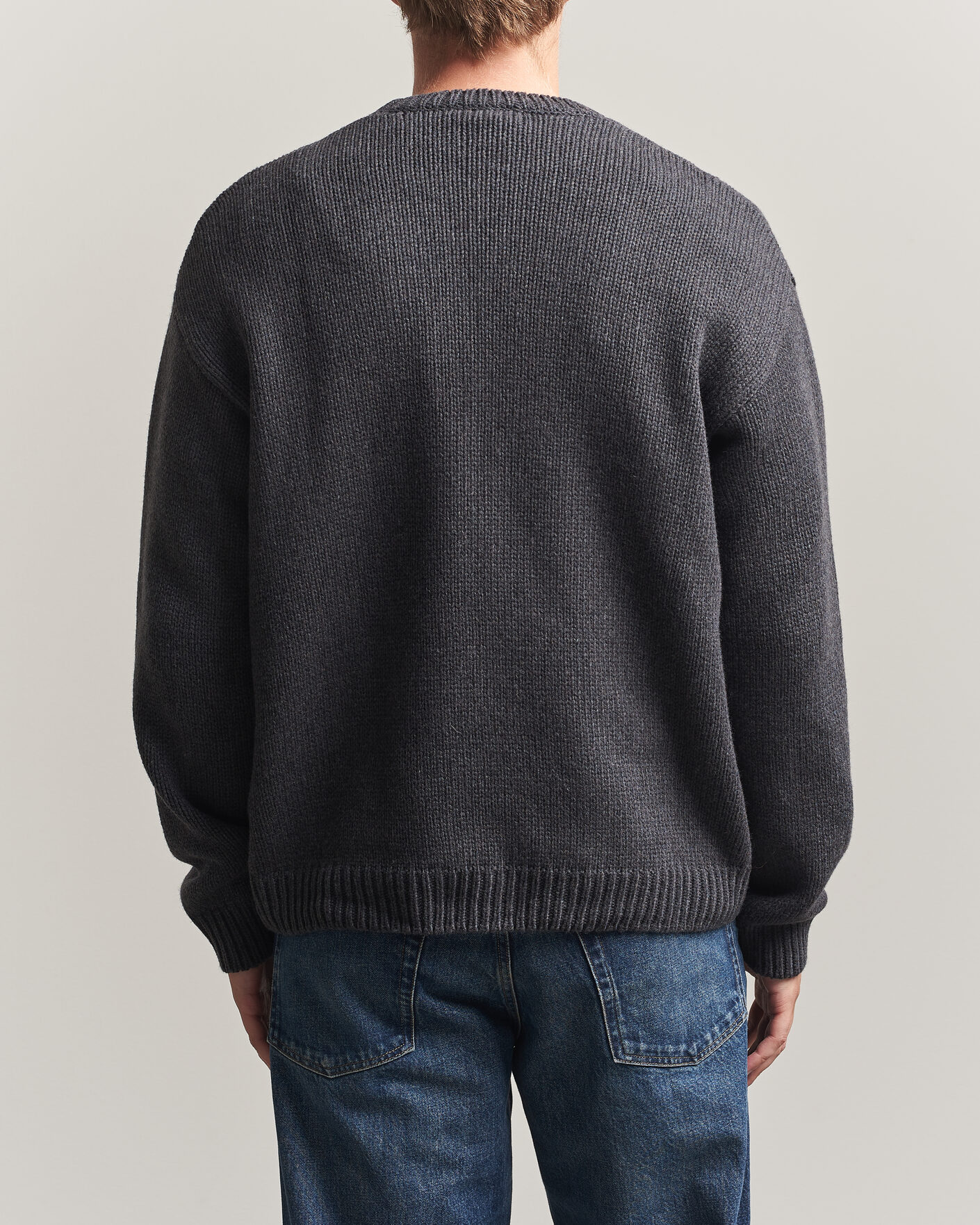 Mies | Puserot | A.P.C. | George Wool Knitted Sweater Anthracite Melange