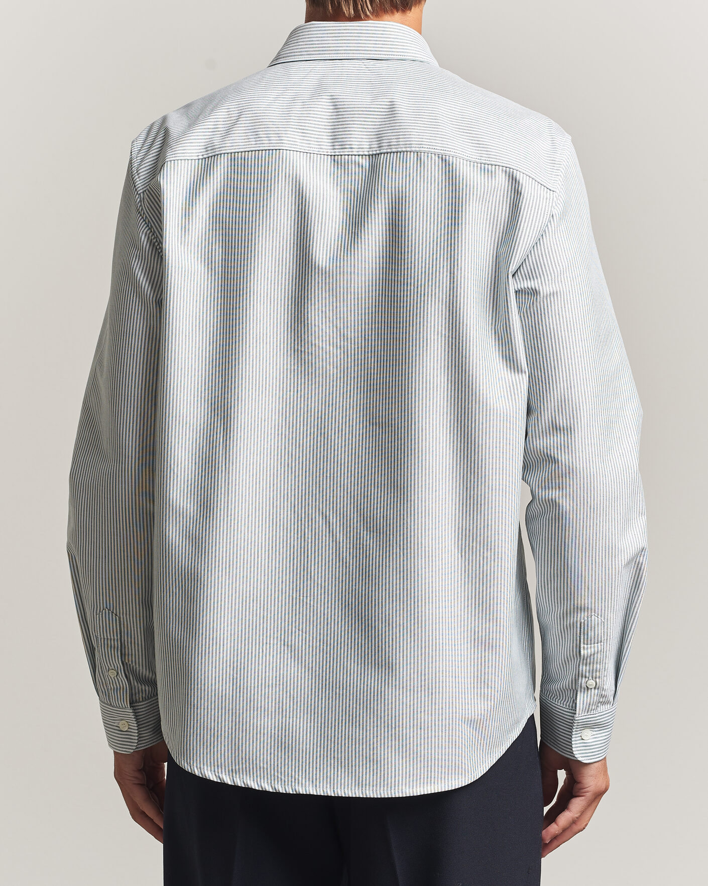Mies | Kauluspaidat | A.P.C. | Greg Striped Oxford Shirt Green/White