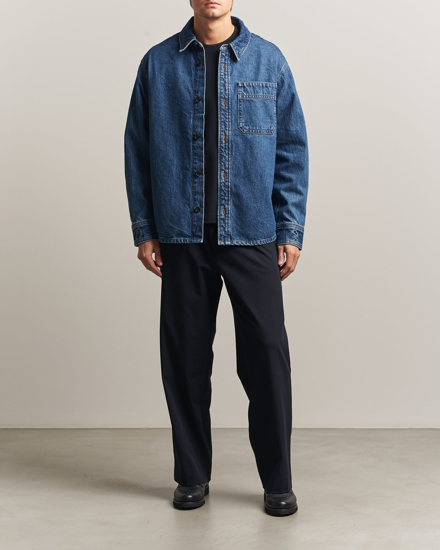 Mies | Kauluspaidat | A.P.C. | Basile Denim Overshirt Washed Indigo