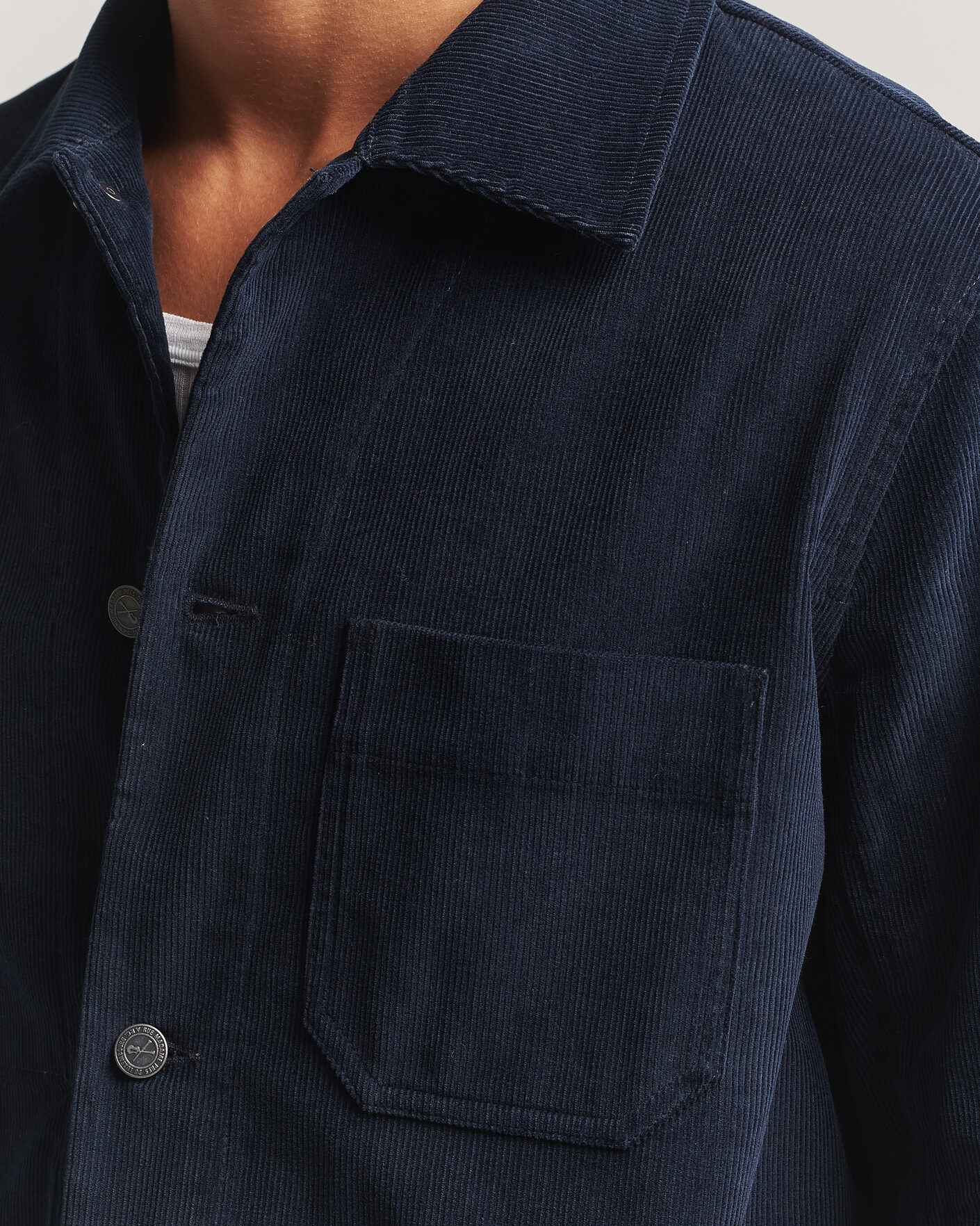 Mies | Kauluspaidat | A.P.C. | New Rodney Corduroy Overshirt Dark Navy