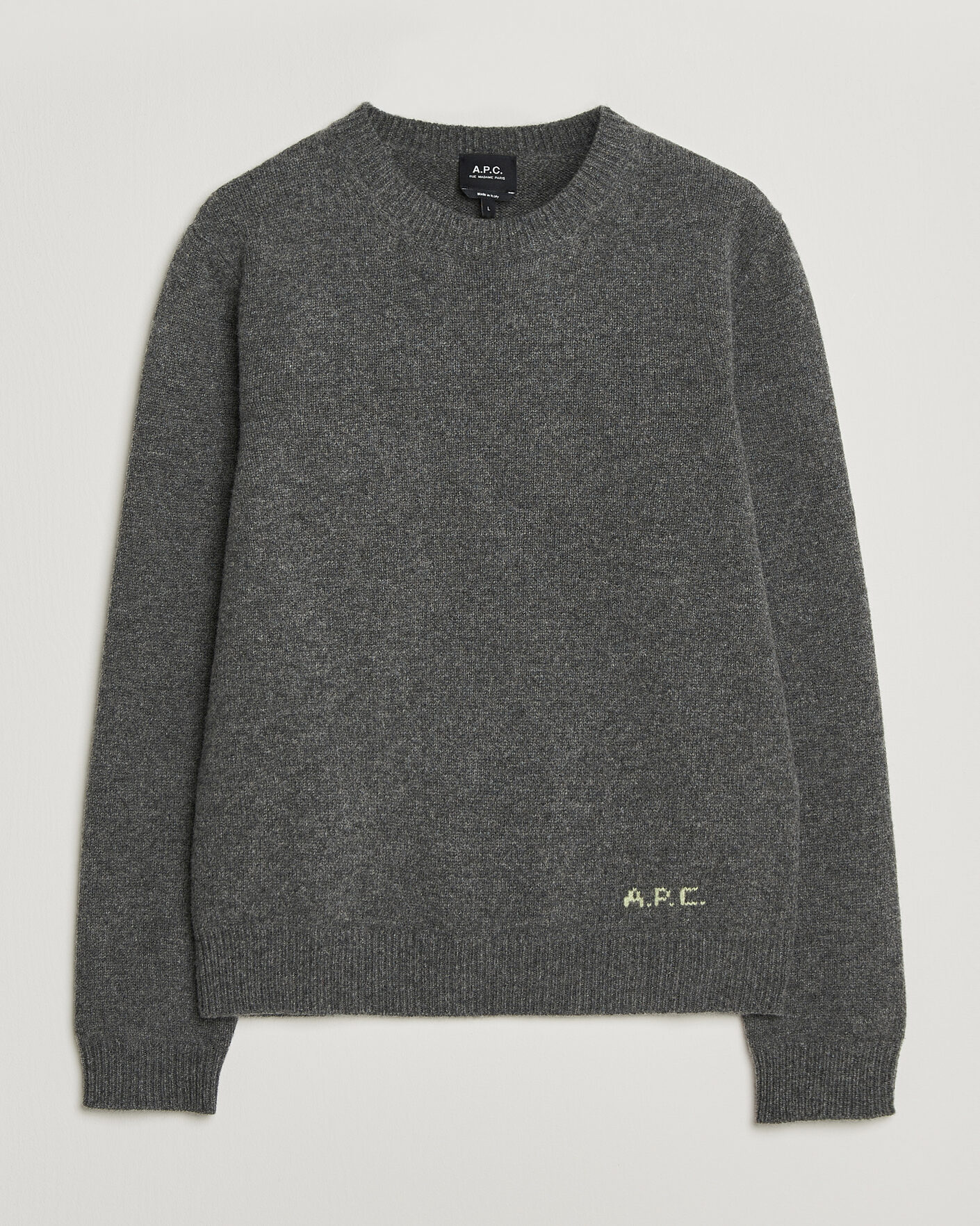 Mies | Puserot | A.P.C. | Edmond Wool Knitted Sweater Anthracite Melange