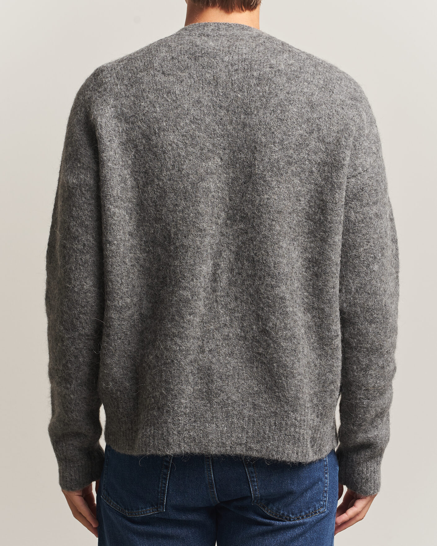 Mies | Puserot | AMI | Signature Logo Wool Knitted Cardigan Grey Melange