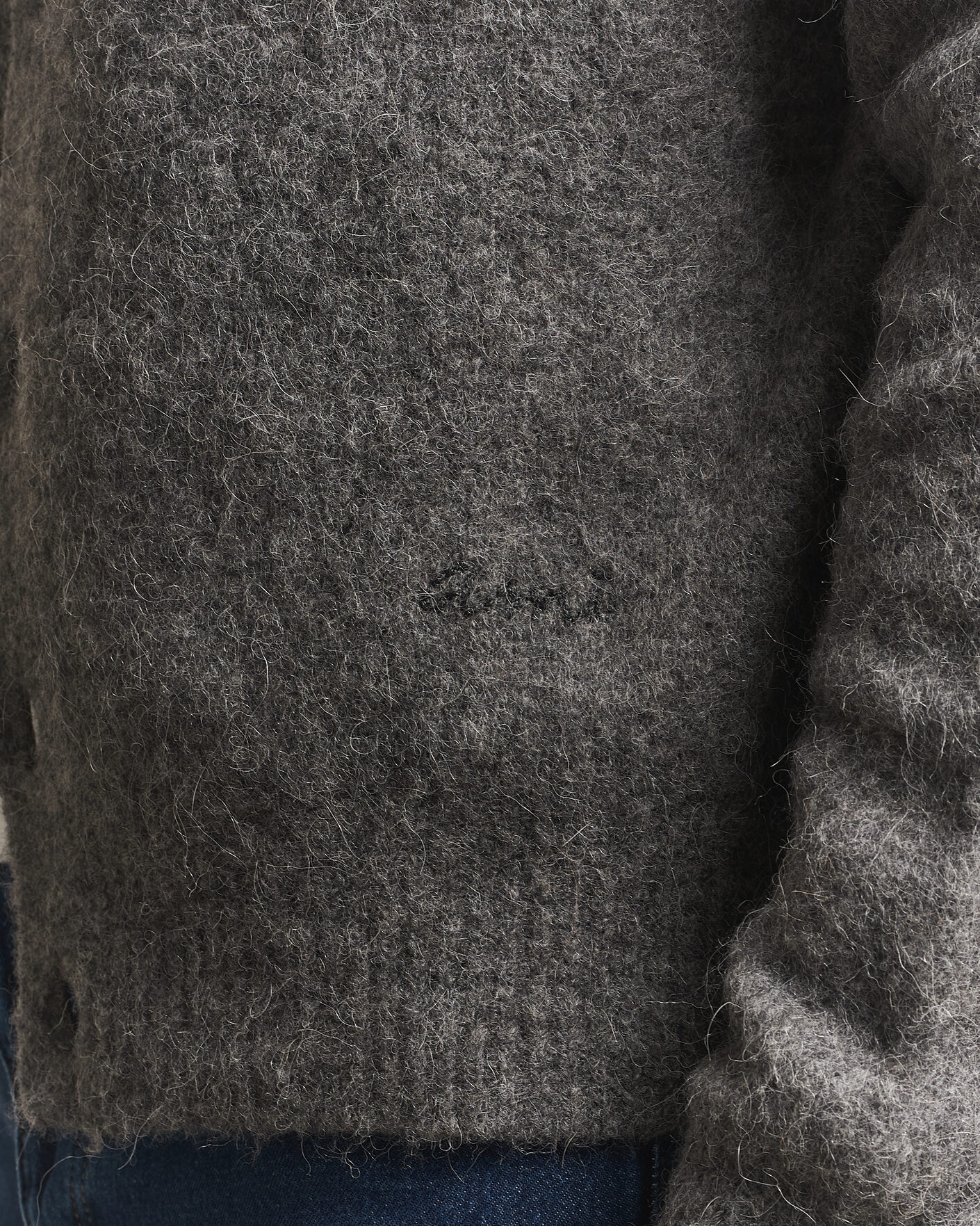 Mies | Puserot | AMI | Signature Logo Wool Knitted Cardigan Grey Melange
