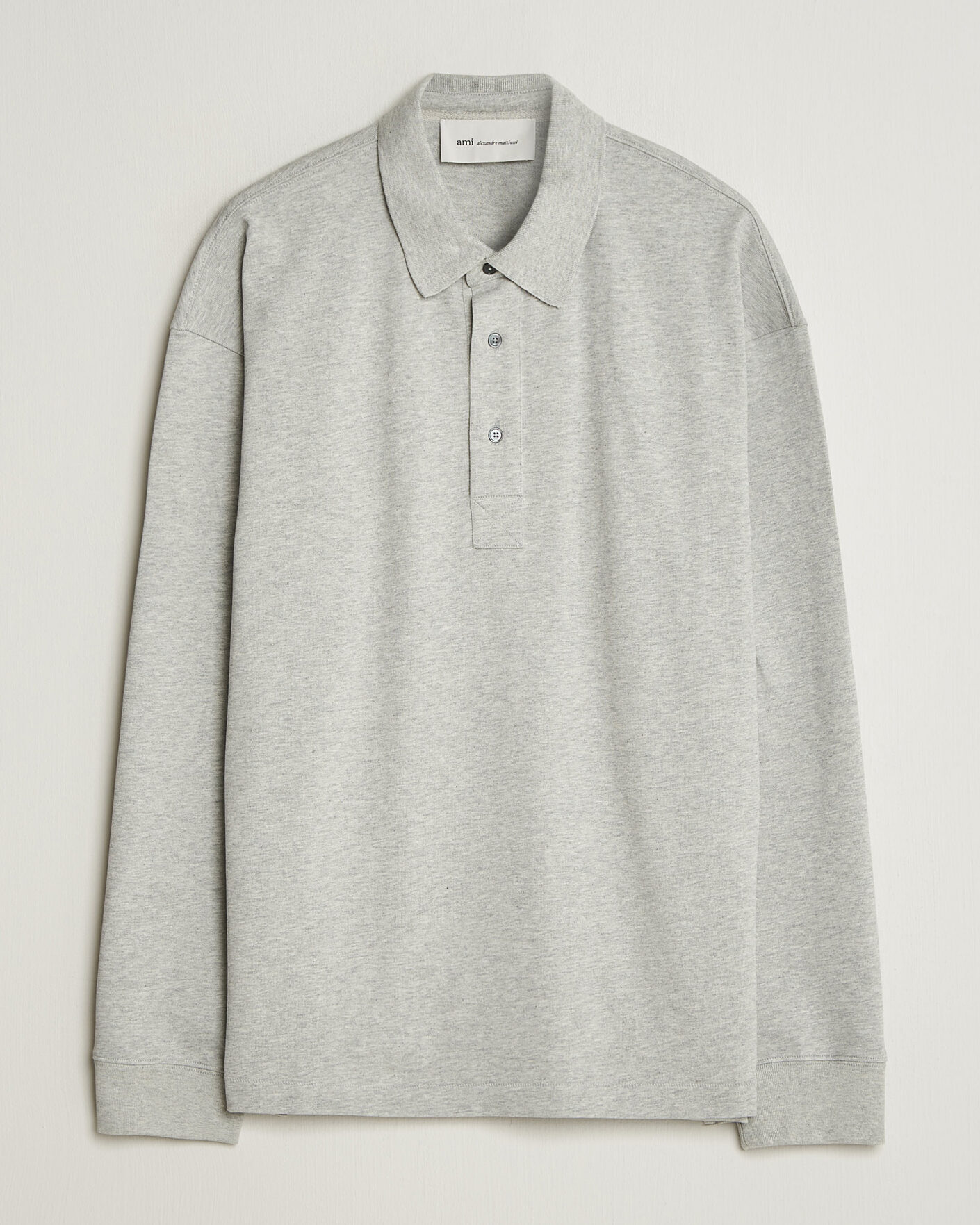 Mies | Puserot | AMI | Heritage Logo Rugger Light Grey Melange