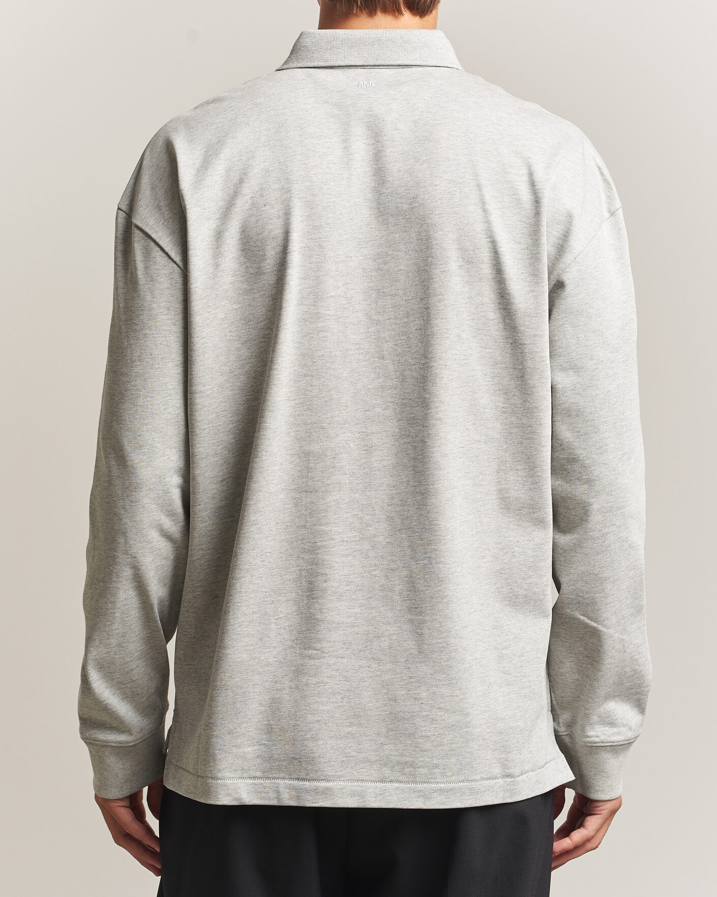 Mies | Puserot | AMI | Heritage Logo Rugger Light Grey Melange