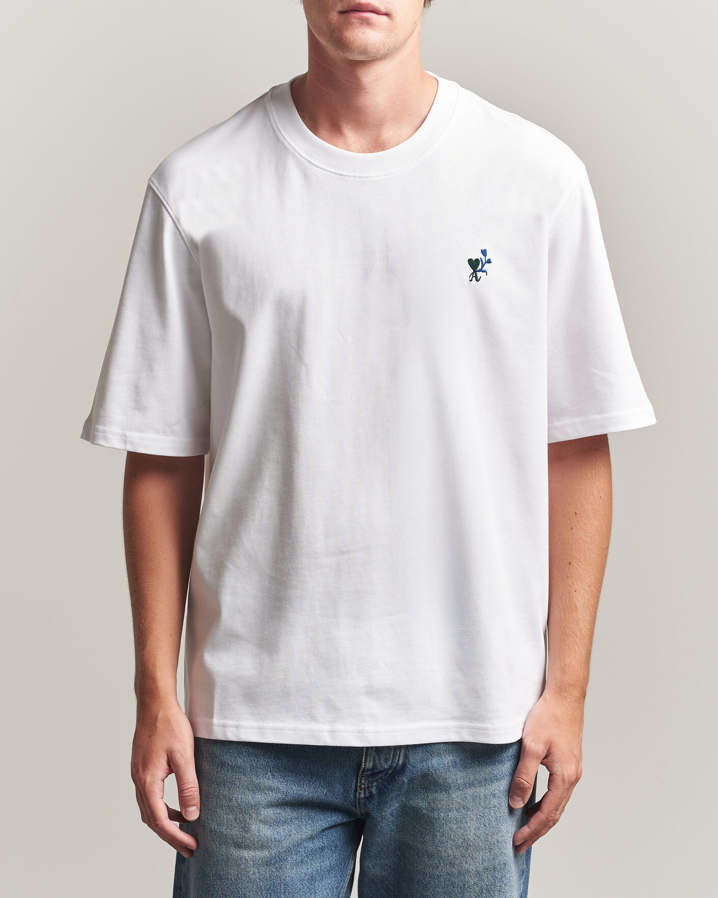 Mies | T-paidat | AMI | Tulip Logo T-Shirt White