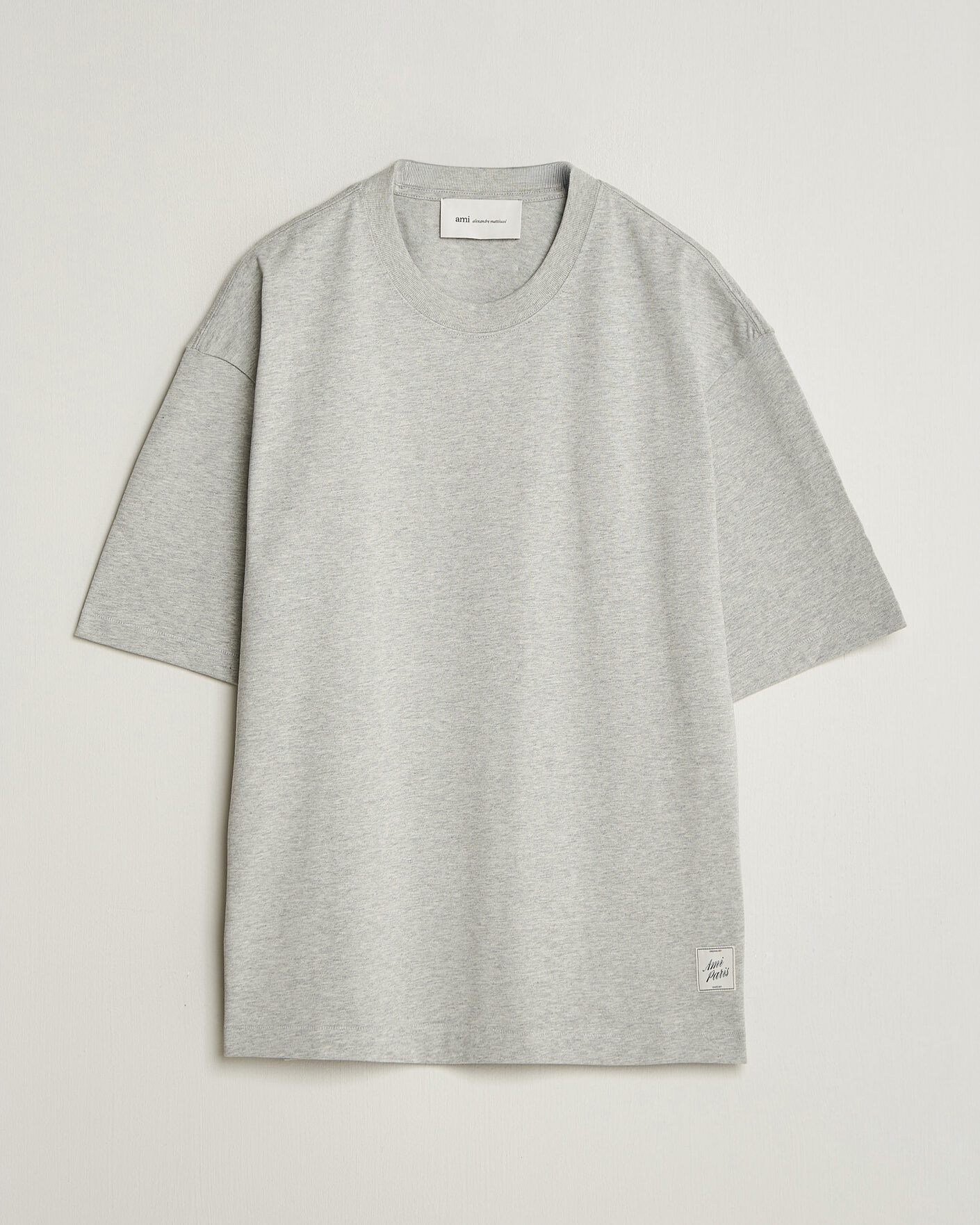 Mies | T-paidat | AMI | Heritage Logo T-Shirt Light Grey Melange