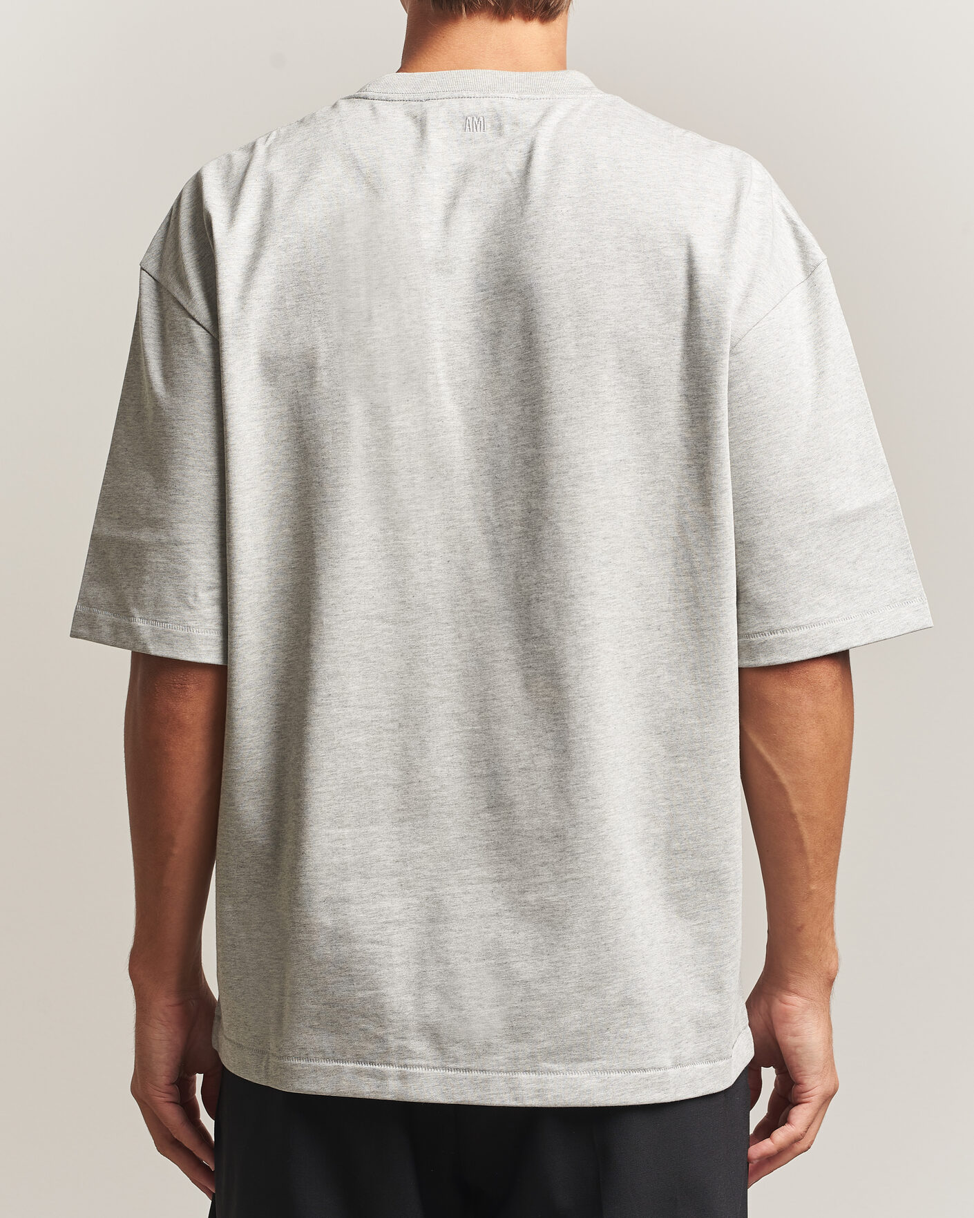 Mies | T-paidat | AMI | Heritage Logo T-Shirt Light Grey Melange