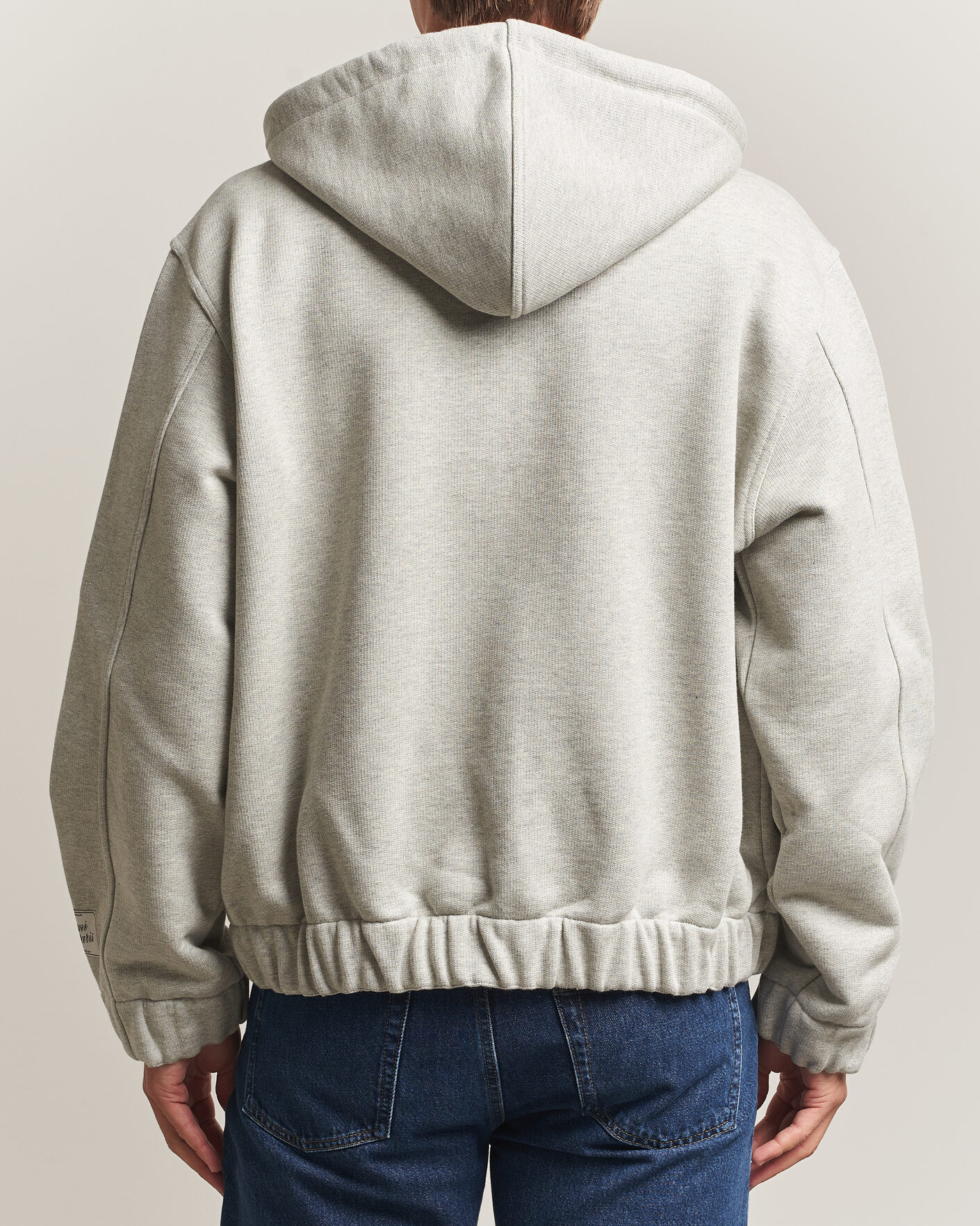 Mies | Puserot | AMI | Heritage Logo Full Zip Hoodie Light Grey Melange