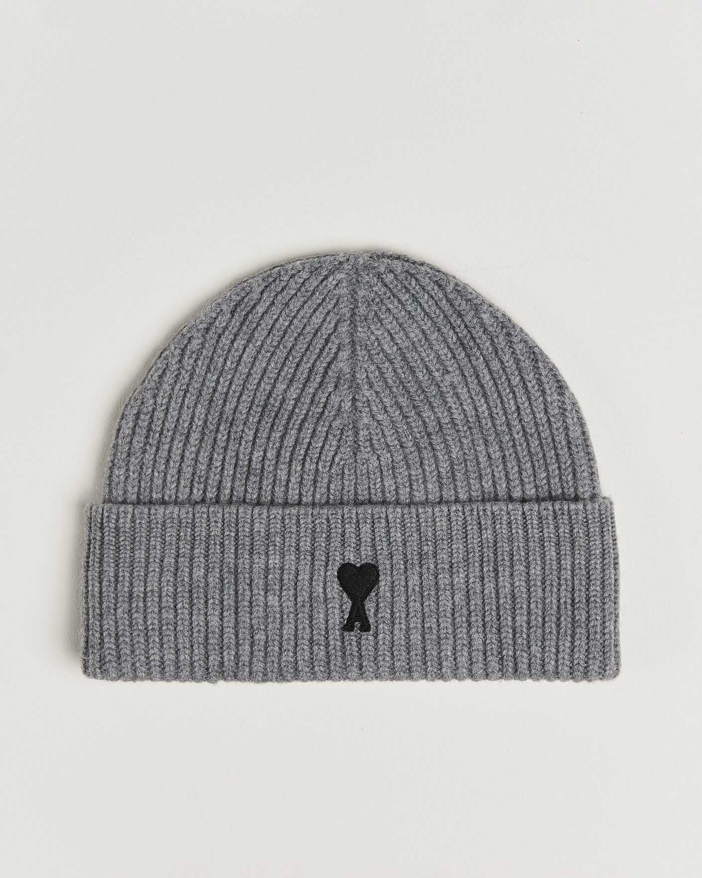 Mies | Pipot | AMI | Contrasted Heart Logo Beanie Light Grey Melange