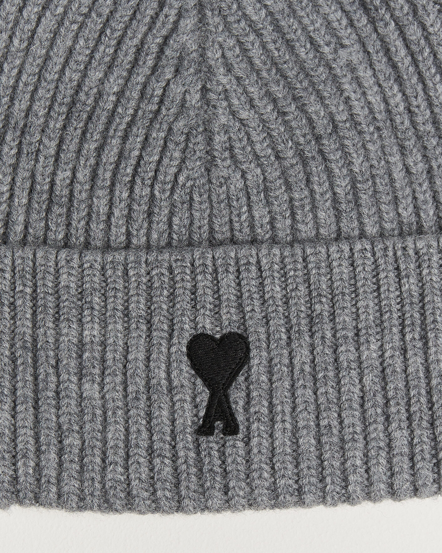 Mies | Pipot | AMI | Contrasted Heart Logo Beanie Light Grey Melange