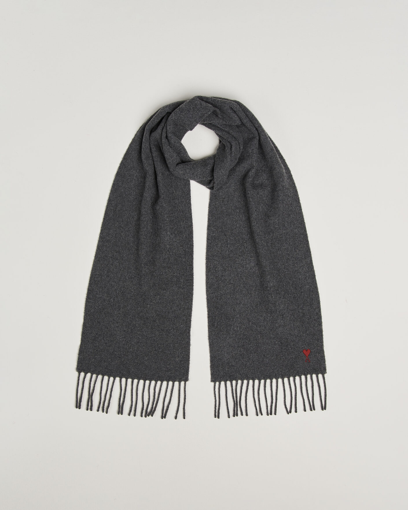 Mies | Kaulaliinat | AMI | Heart Logo Scarf Grey Melange